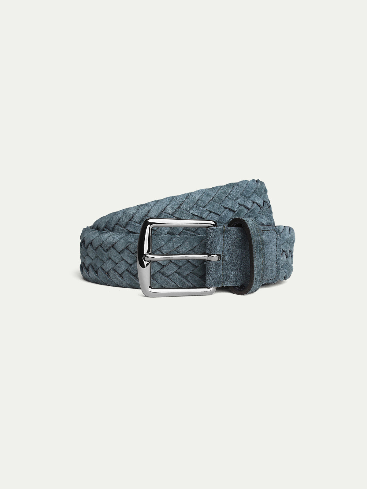 Petrol Woven Suede Belt Aurelien