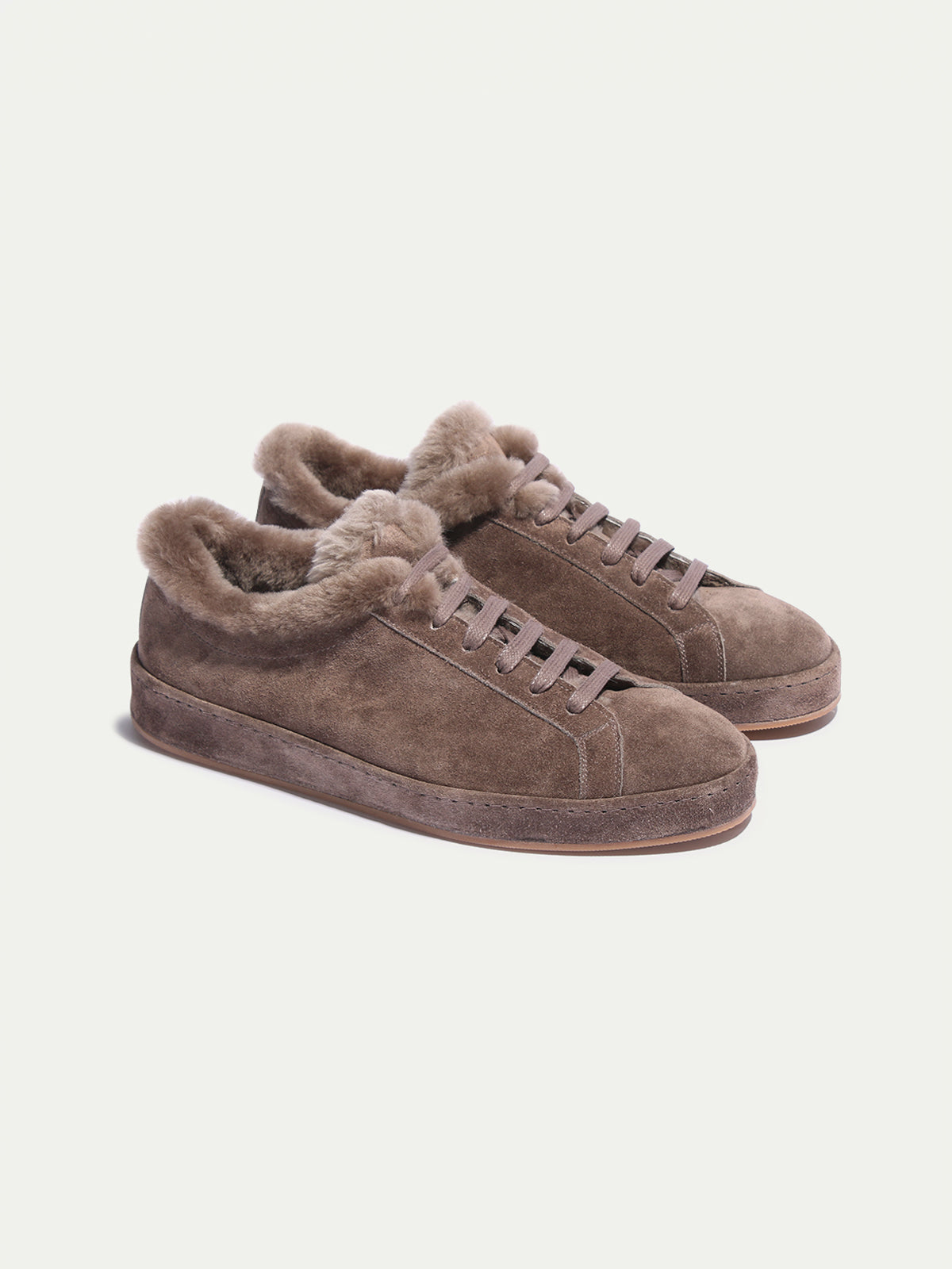 Shearling-lined Ash Grey Voyager Sneaker Aurelien