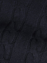 Dolcevita Cable Knit Sweater Navy Aurelien