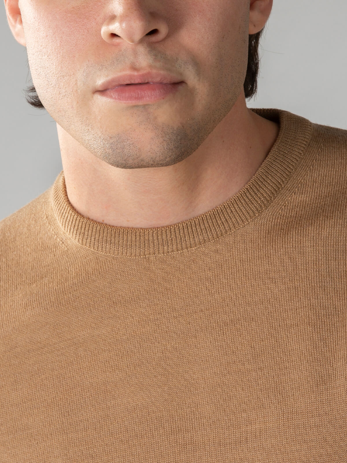 Merino R-Neck Pullover Beige