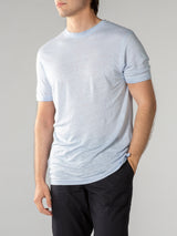 Leinen T-Shirt Hellblau