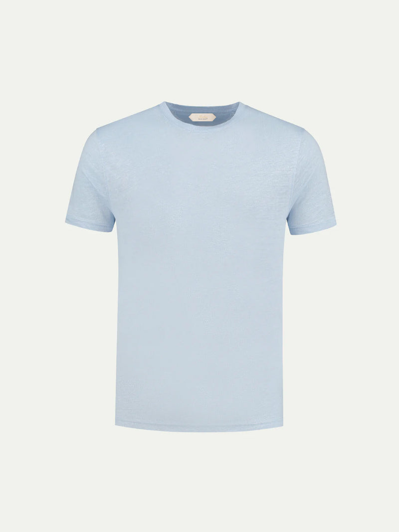Leinen T-Shirt Hellblau