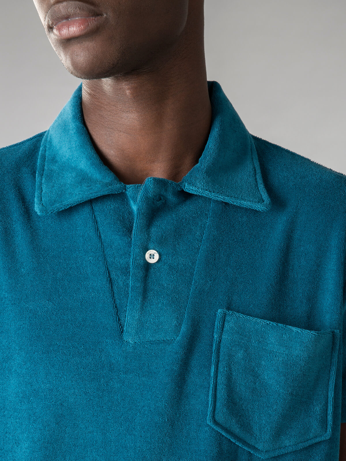 Frottee-Poloshirt 'Terry' Aquamarin
