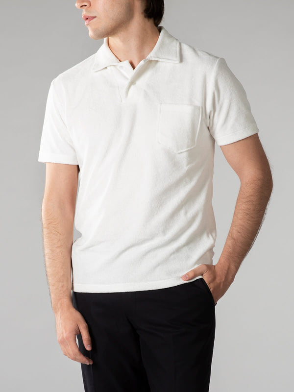 Frottee-Poloshirt 'Terry' Weiß