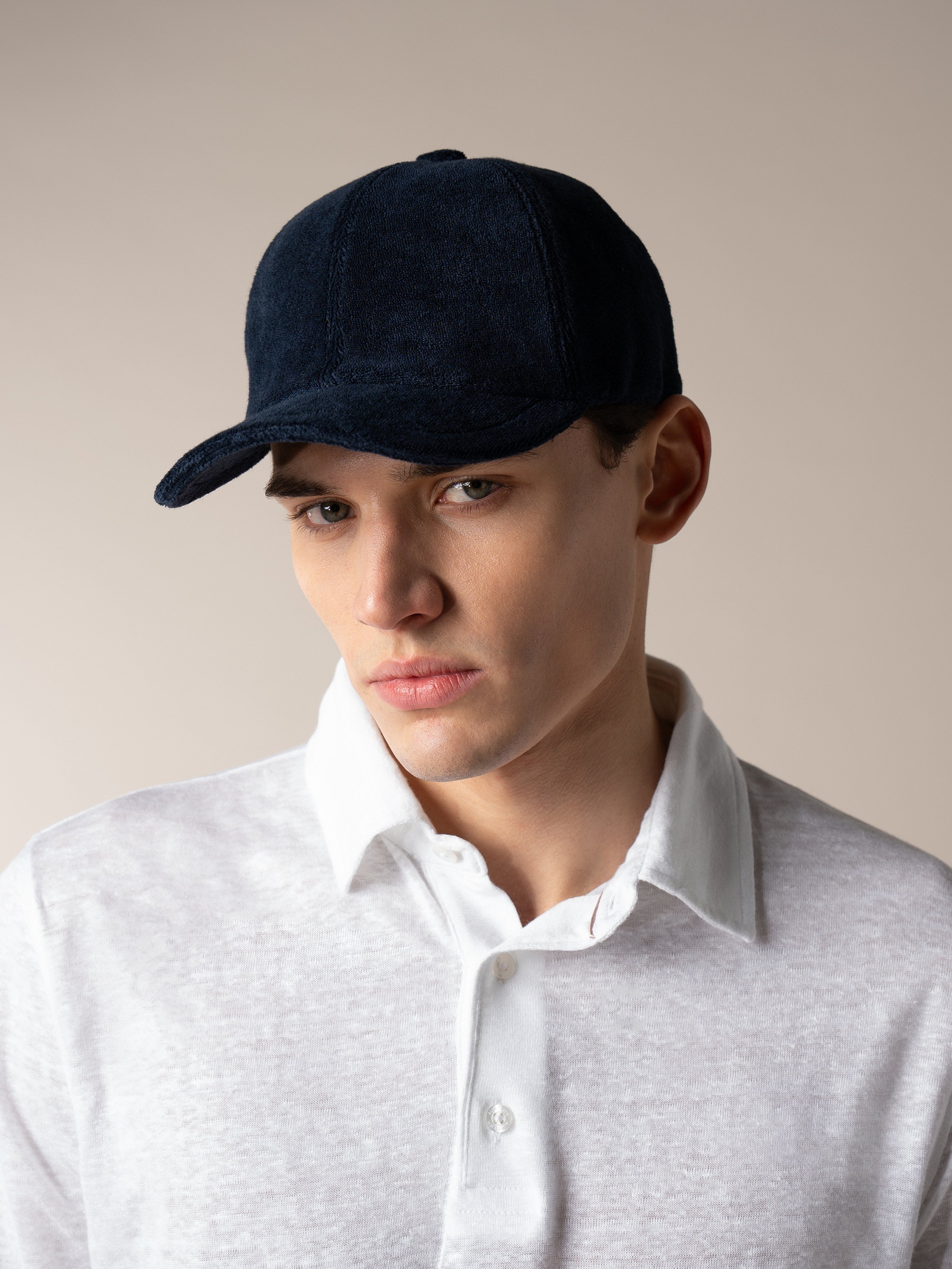 Navy Terry Towelling Baseball Cap