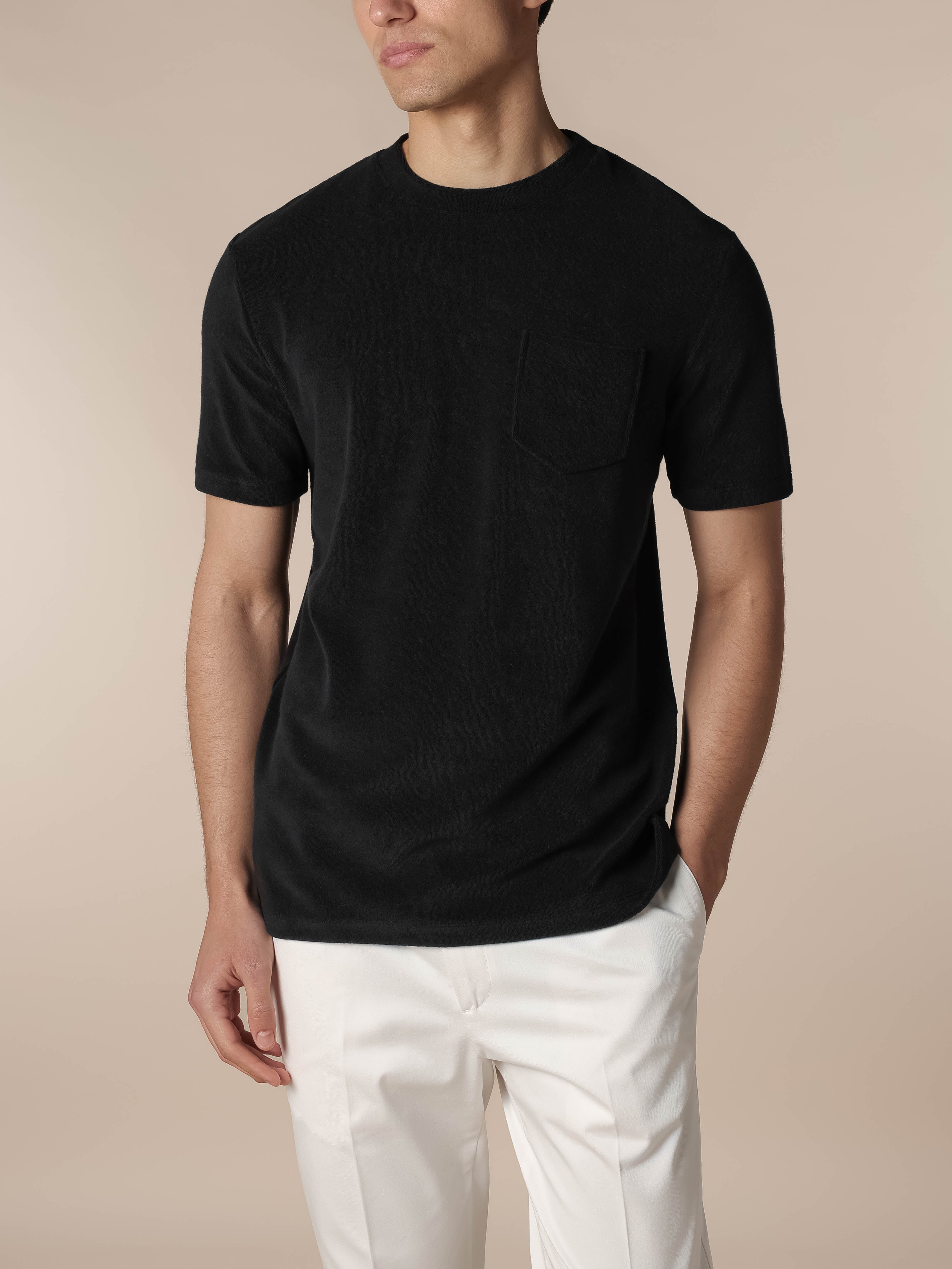 Black Terry Towelling T-Shirt