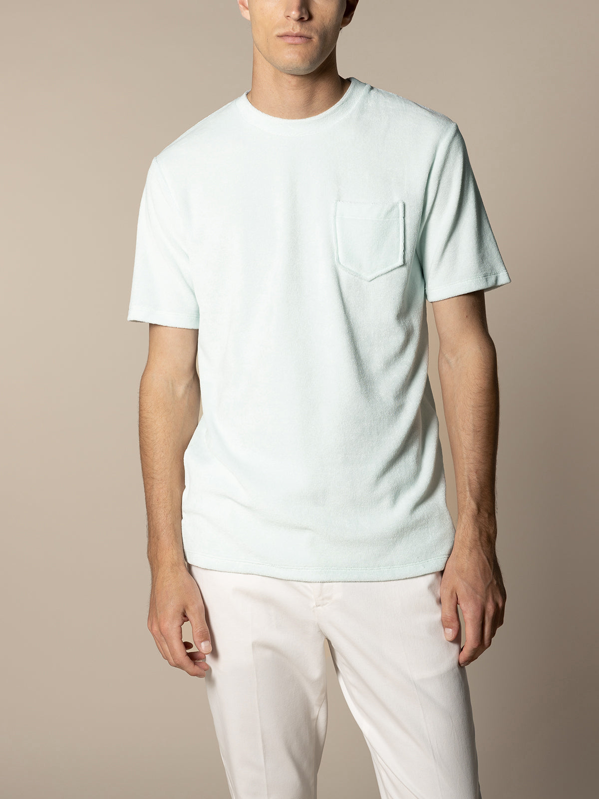 Light Aqua Terry Towelling T-Shirt