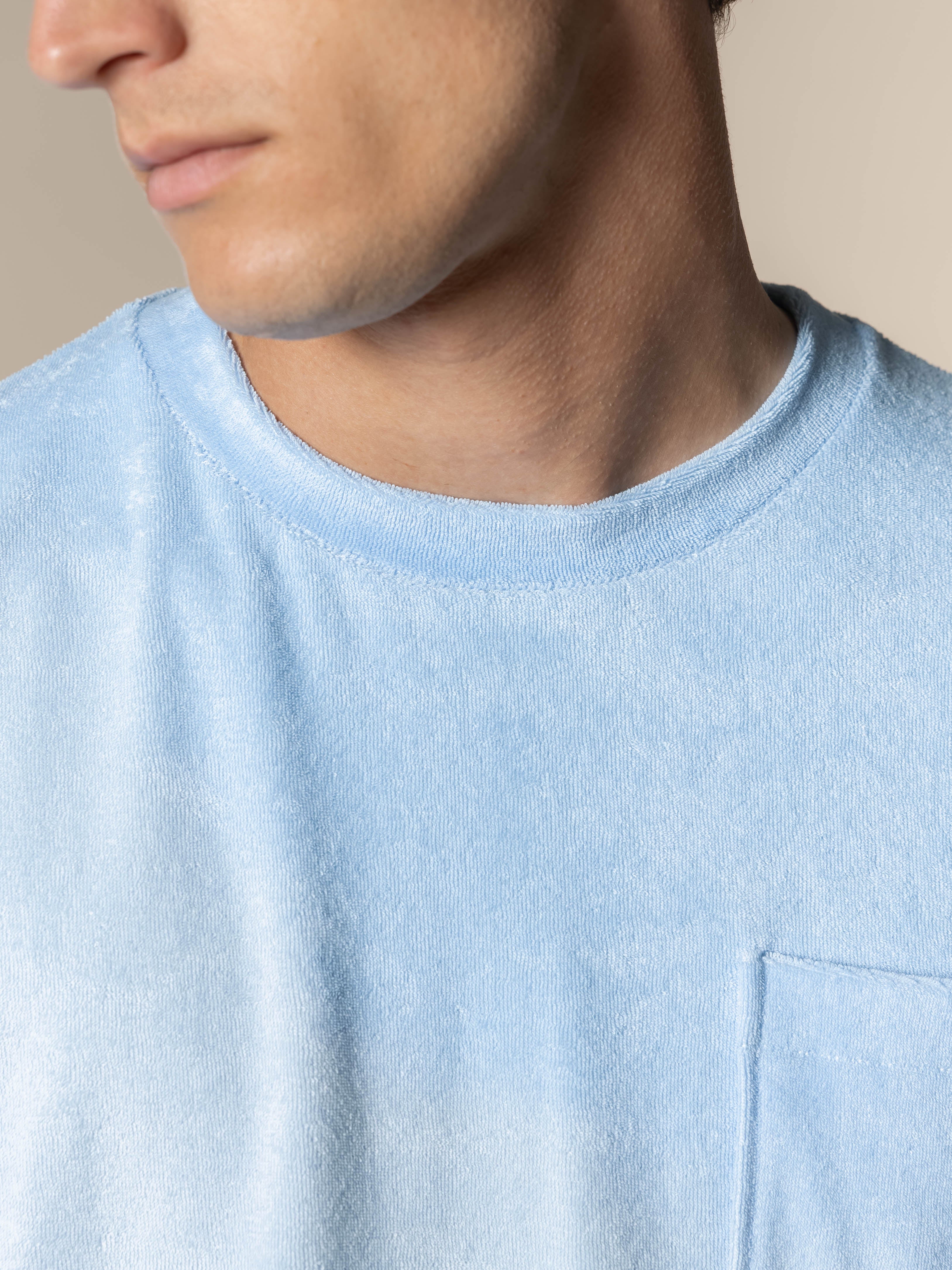 Light Blue Terry Towelling T-Shirt