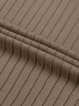 Shortsleeve Buttonless Ribbed Polo Taupe