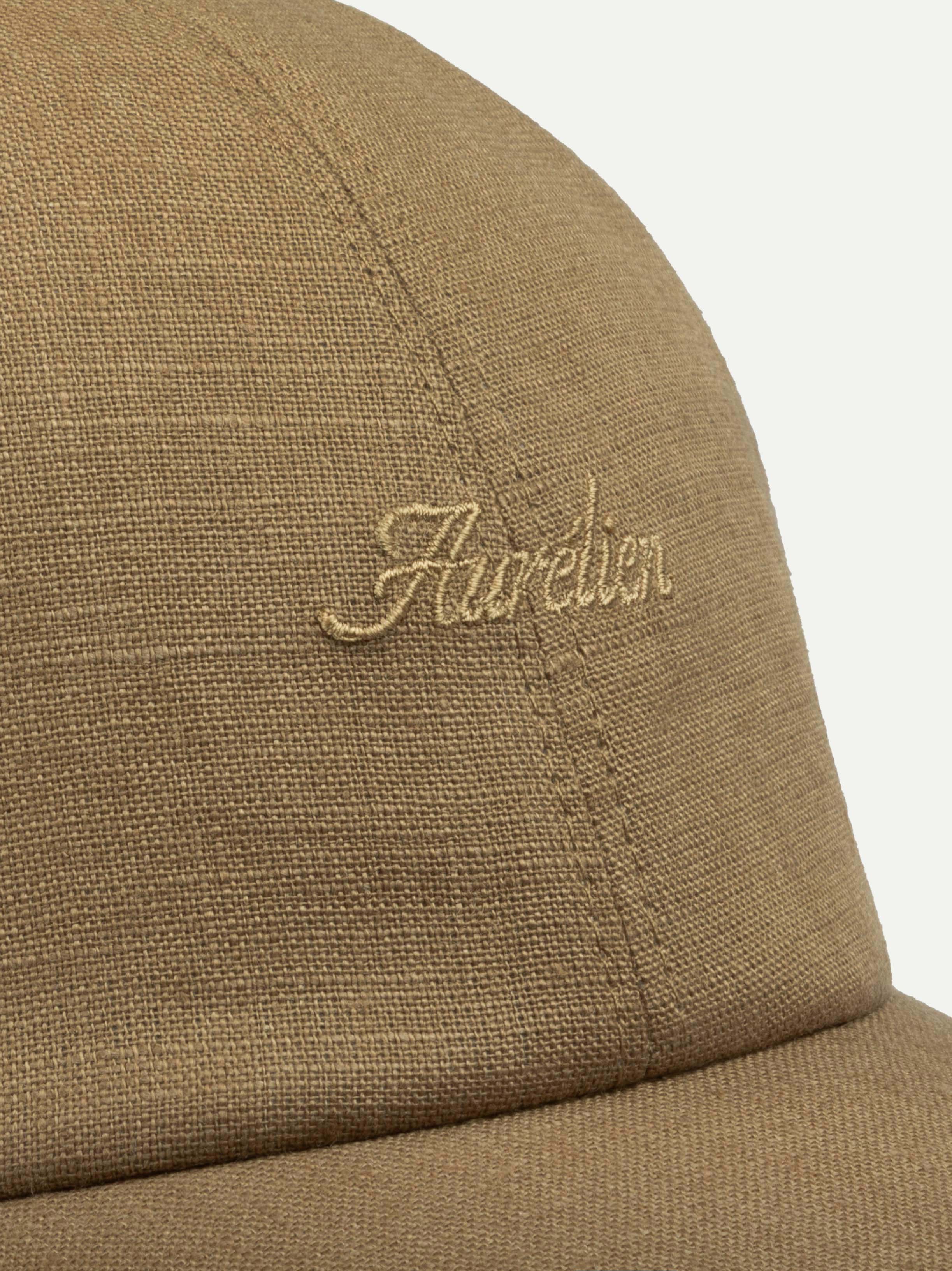 Dark Taupe Linen Baseball Cap