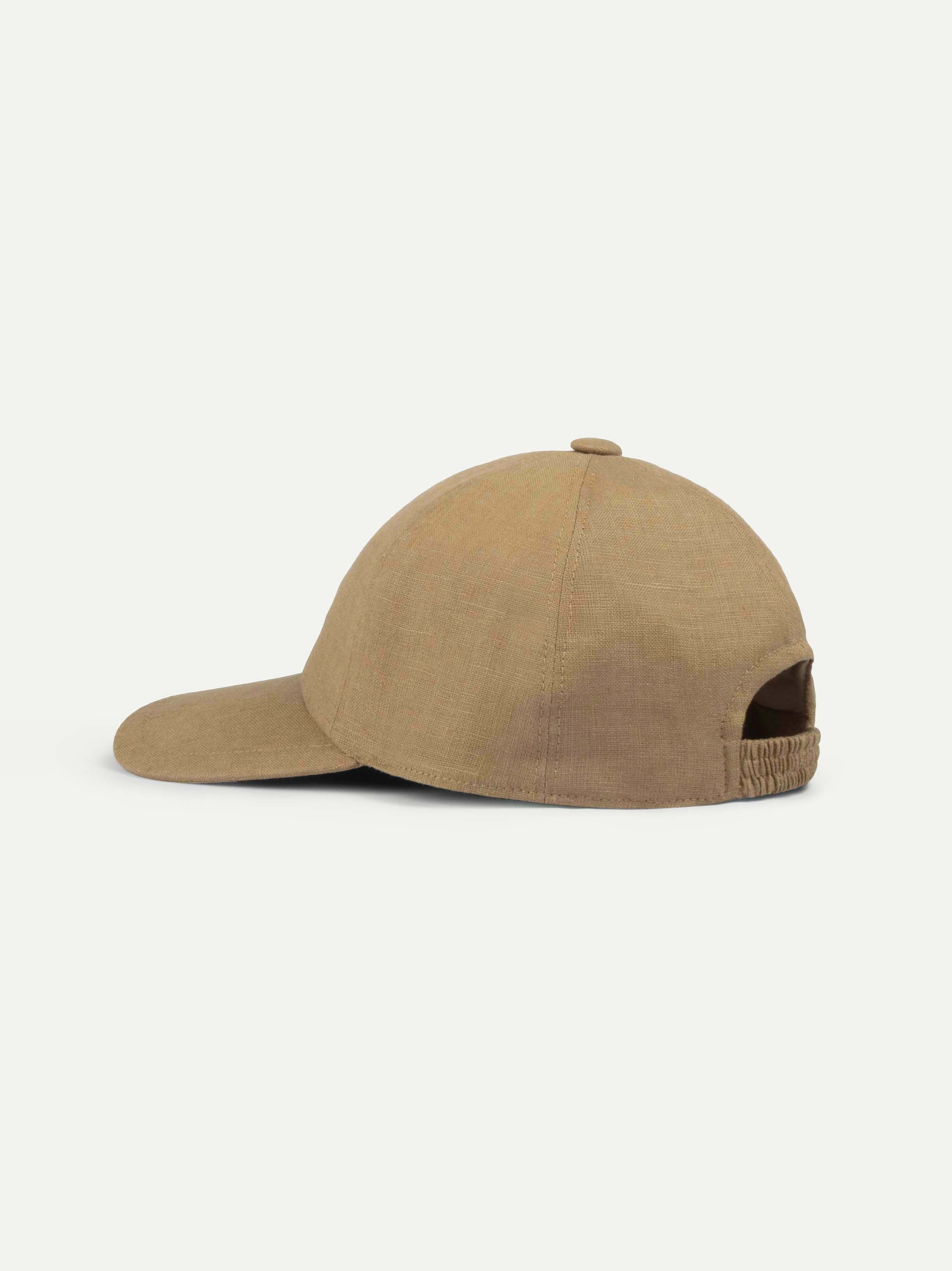Dark Taupe Linen Baseball Cap