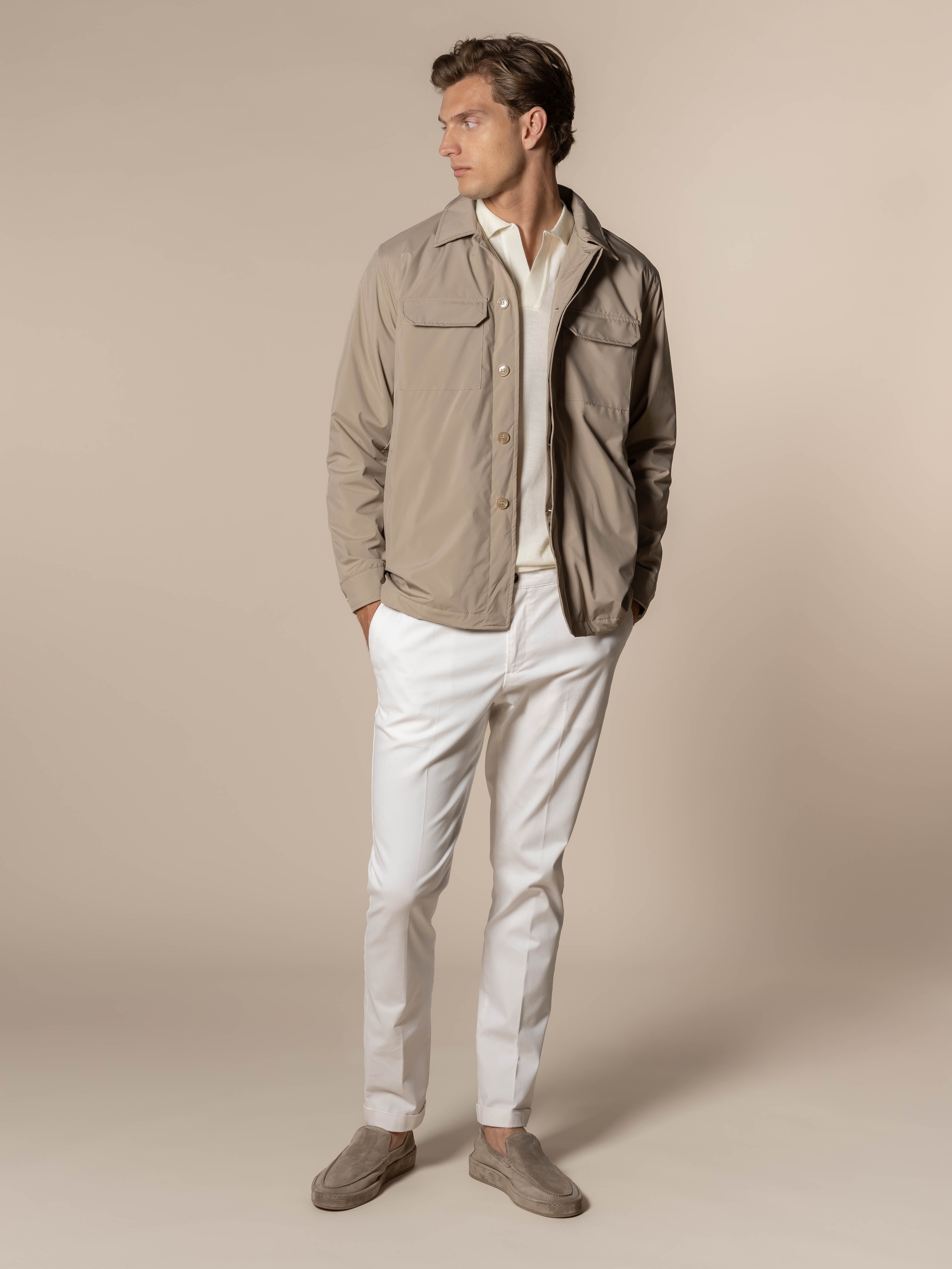 Beige City Button Jacket
