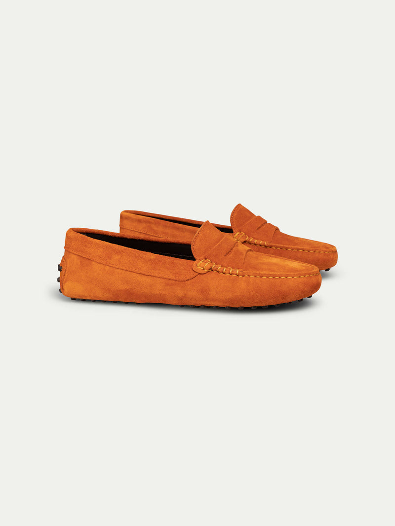 Orange Suede Driving Shoes