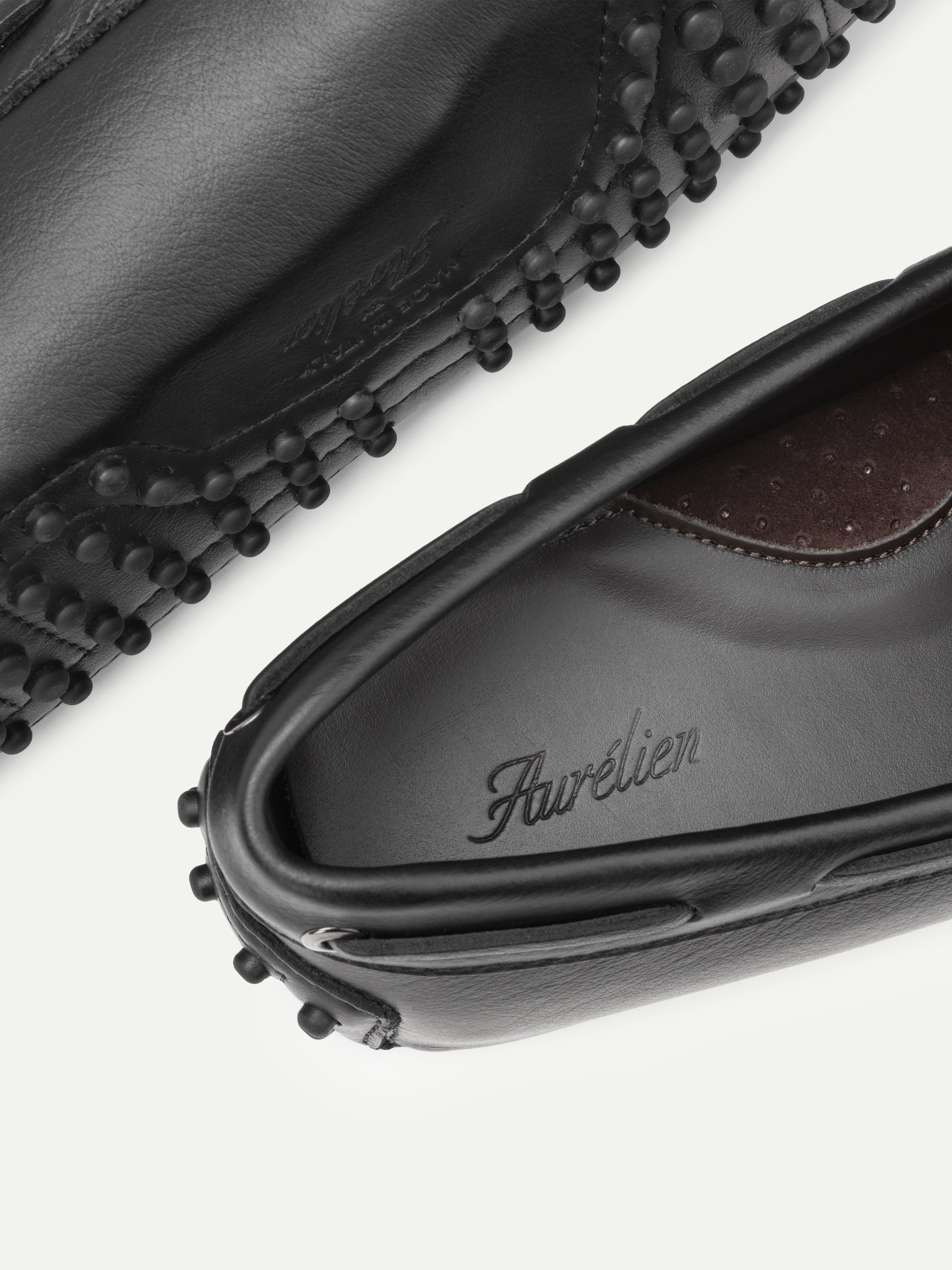 Black Leather Driving Shoes