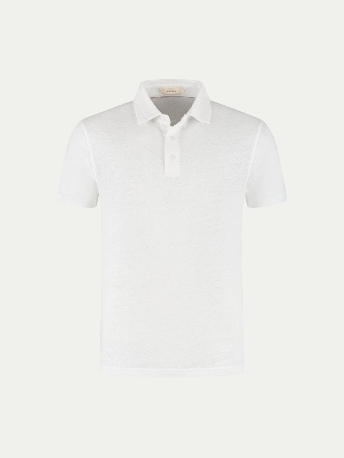 White Linen Polo Shirt