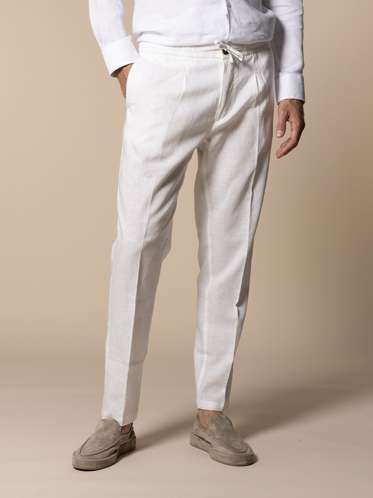 Ecru Linen Seaside Trousers