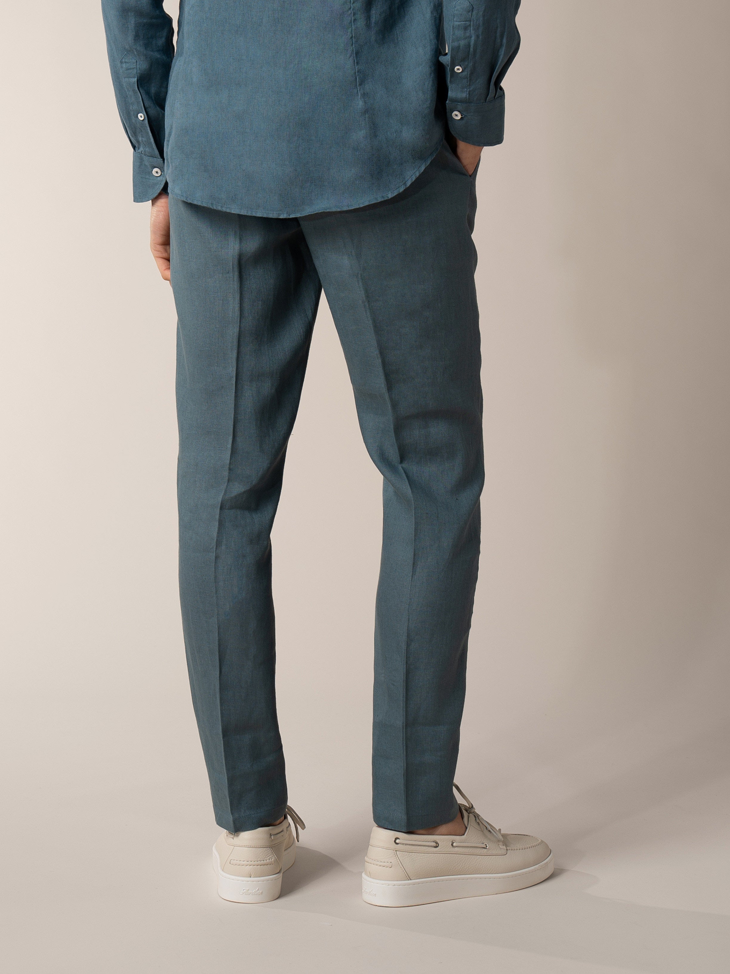 Sea Green Linen Seaside Trousers