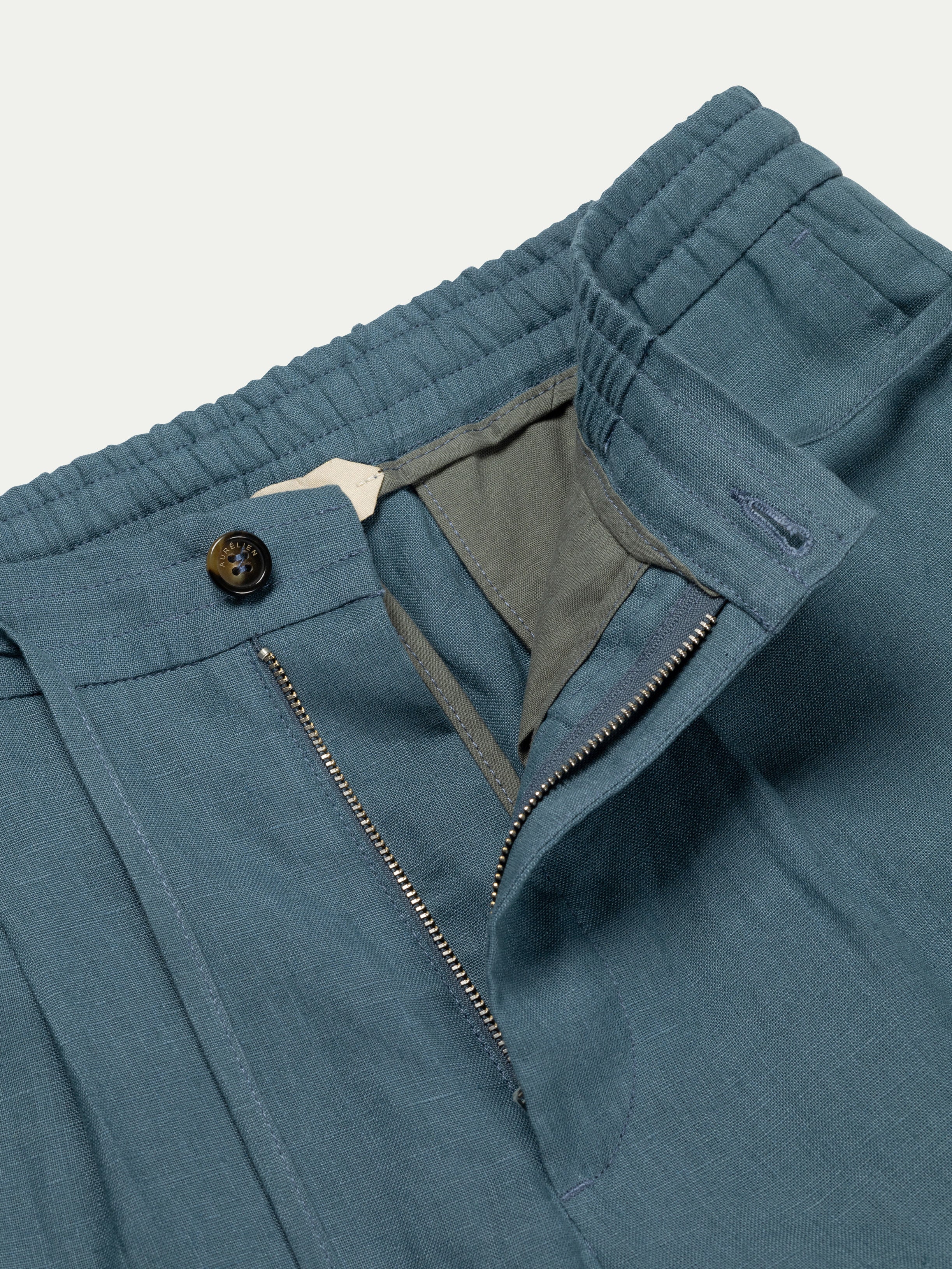 Sea Green Linen Seaside Trousers