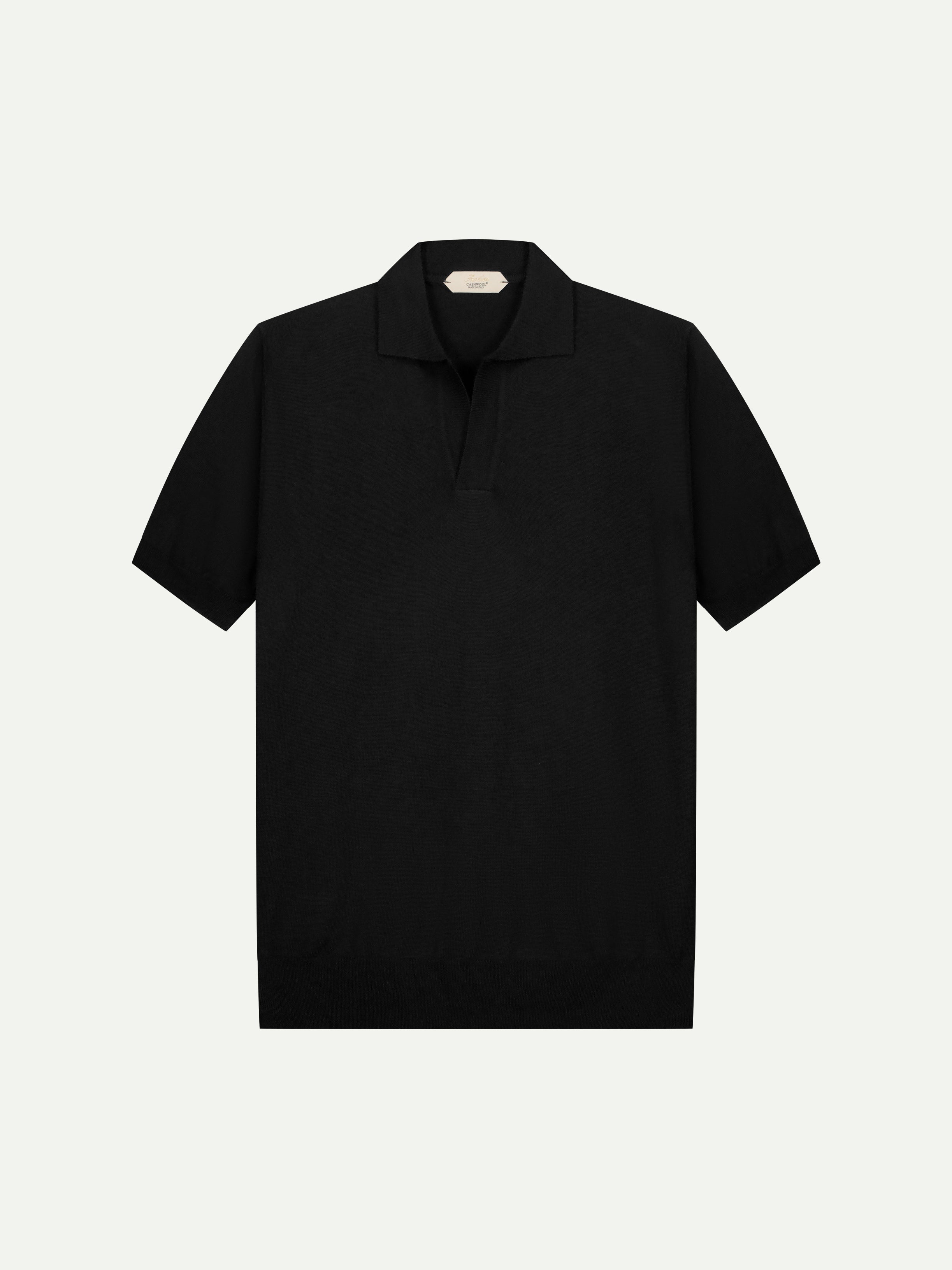 Shortsleeve Buttonless Polo Black