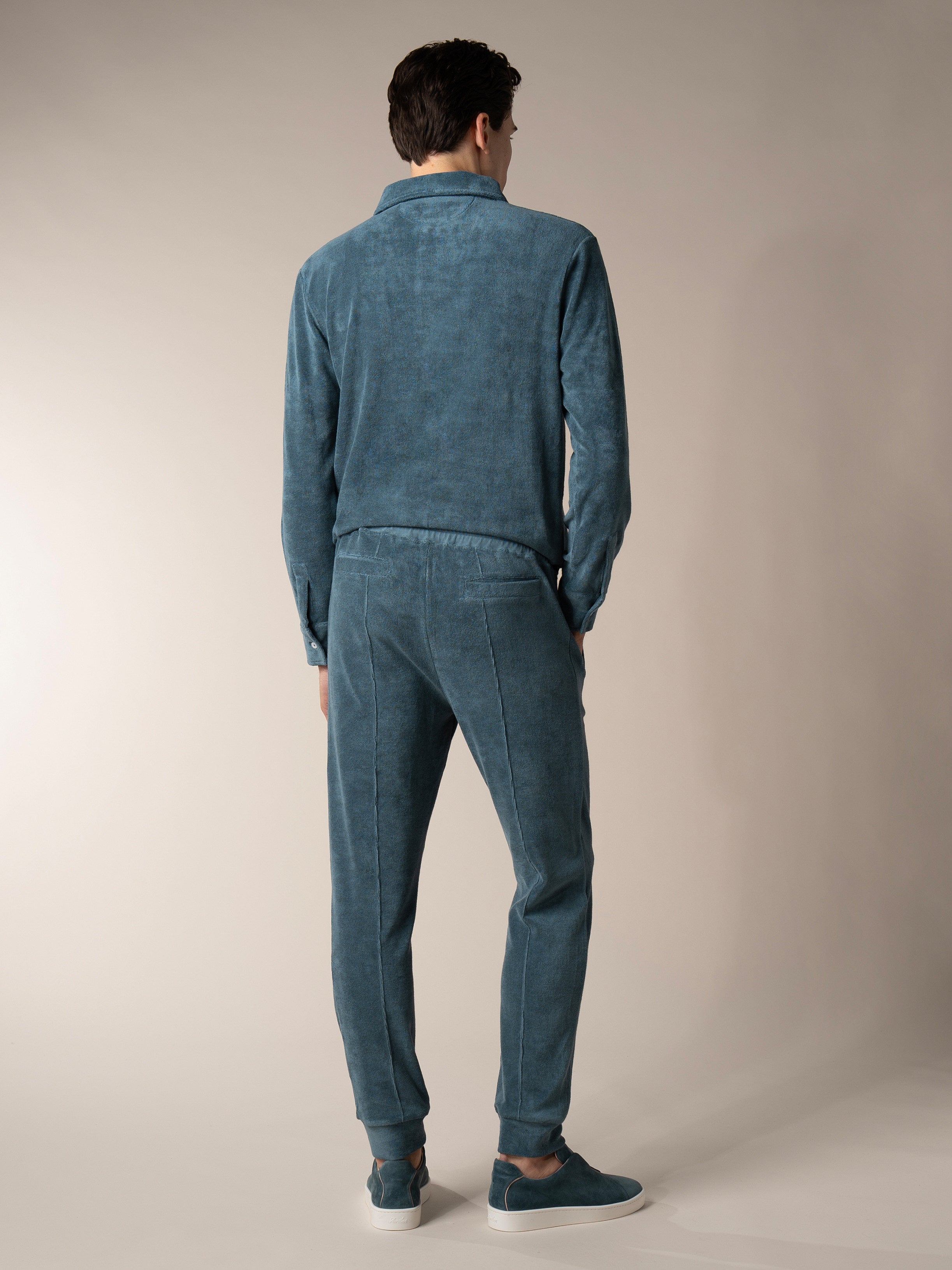 Sea Green Terry Towelling Leisure Trousers