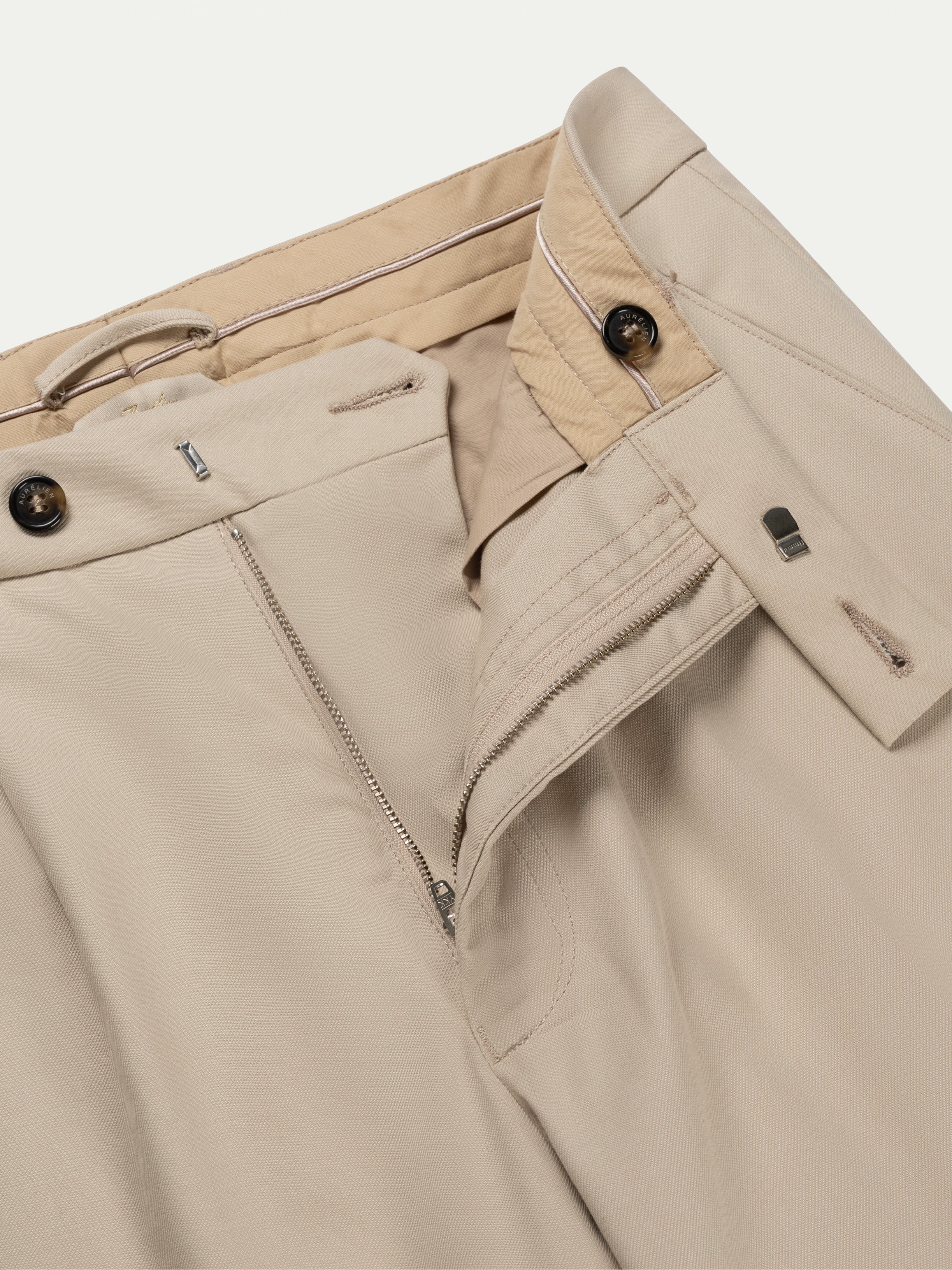 Beige Cotton Wool Voyager Trousers