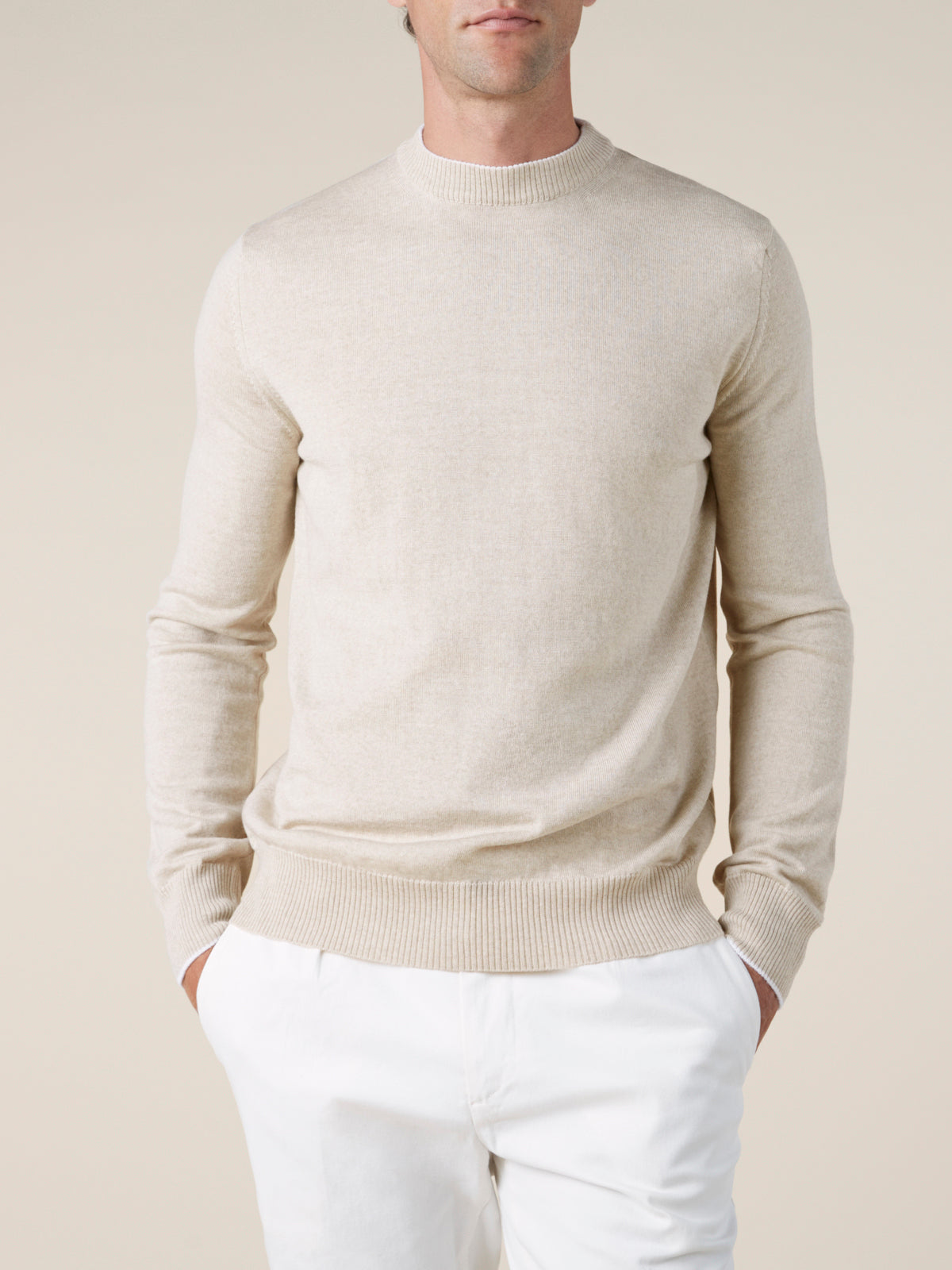 Light Beige Two Tone City Crew