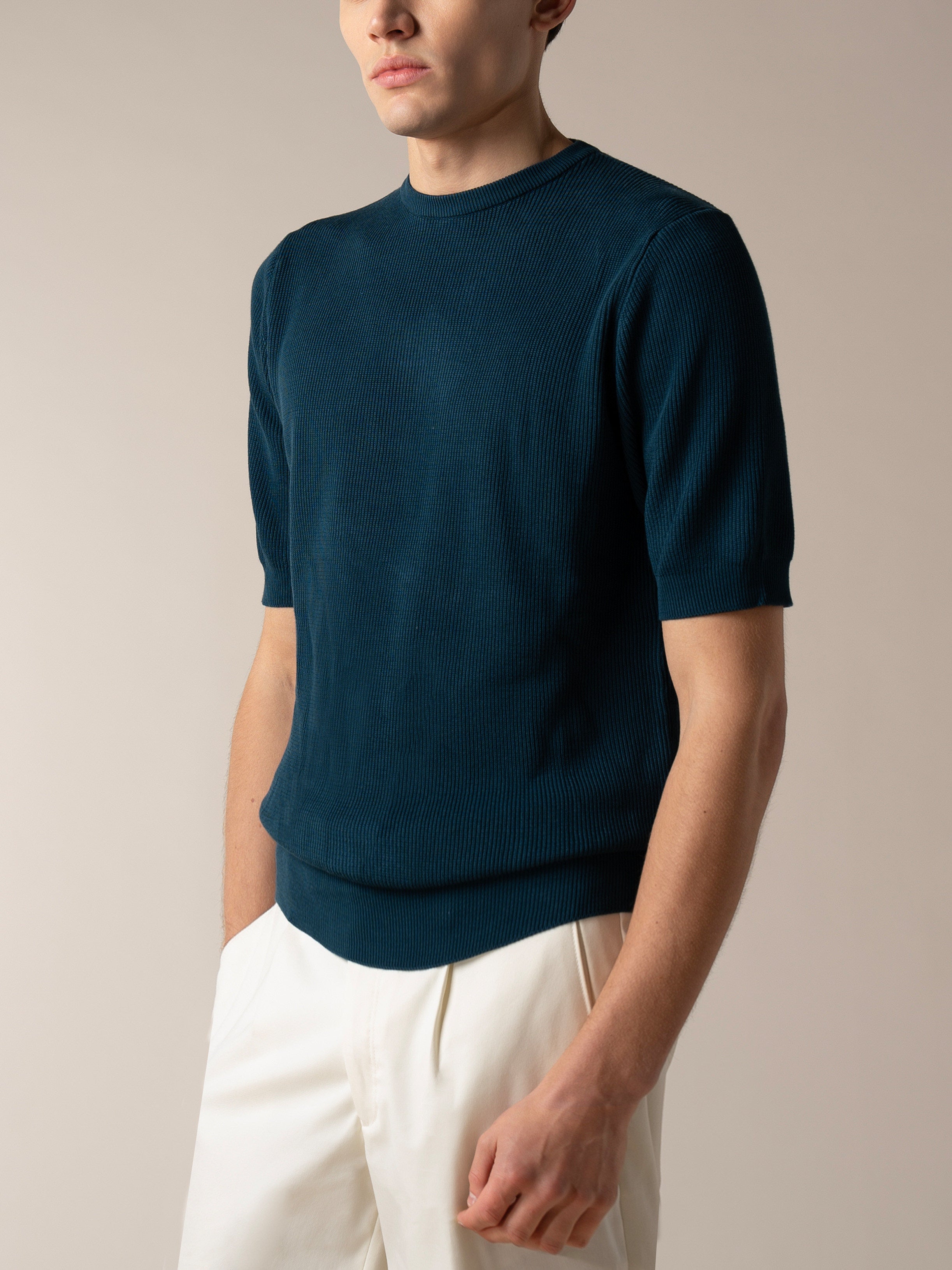 Sea Green Ribbed T-Shirt
