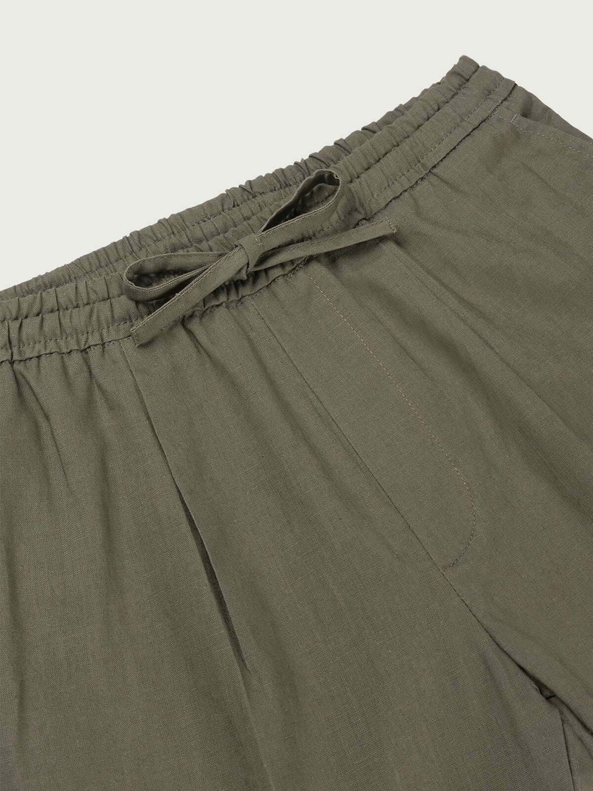 Olive Linen Seaside Shorts