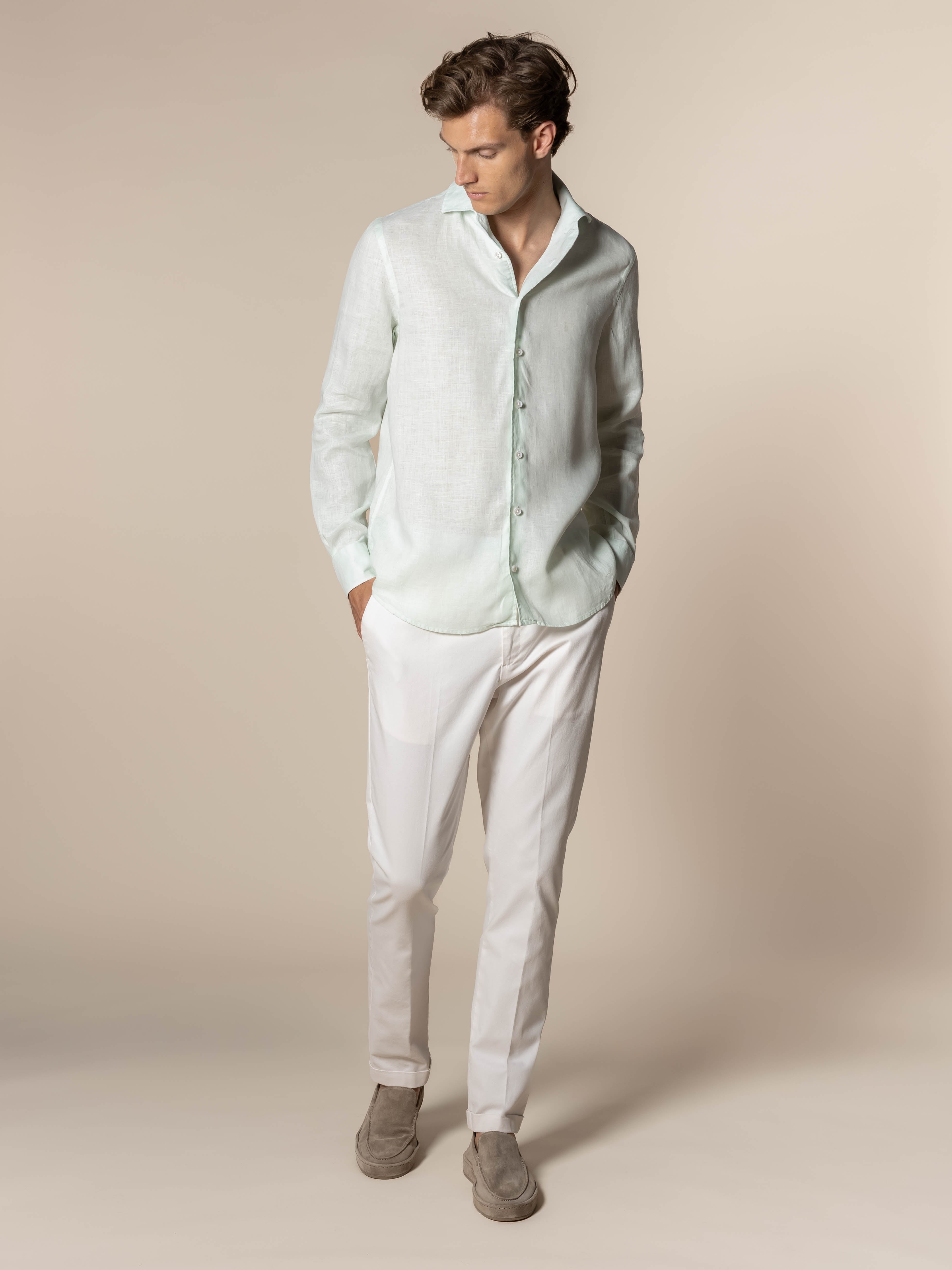 Light Aqua Linen Seaside Shirt