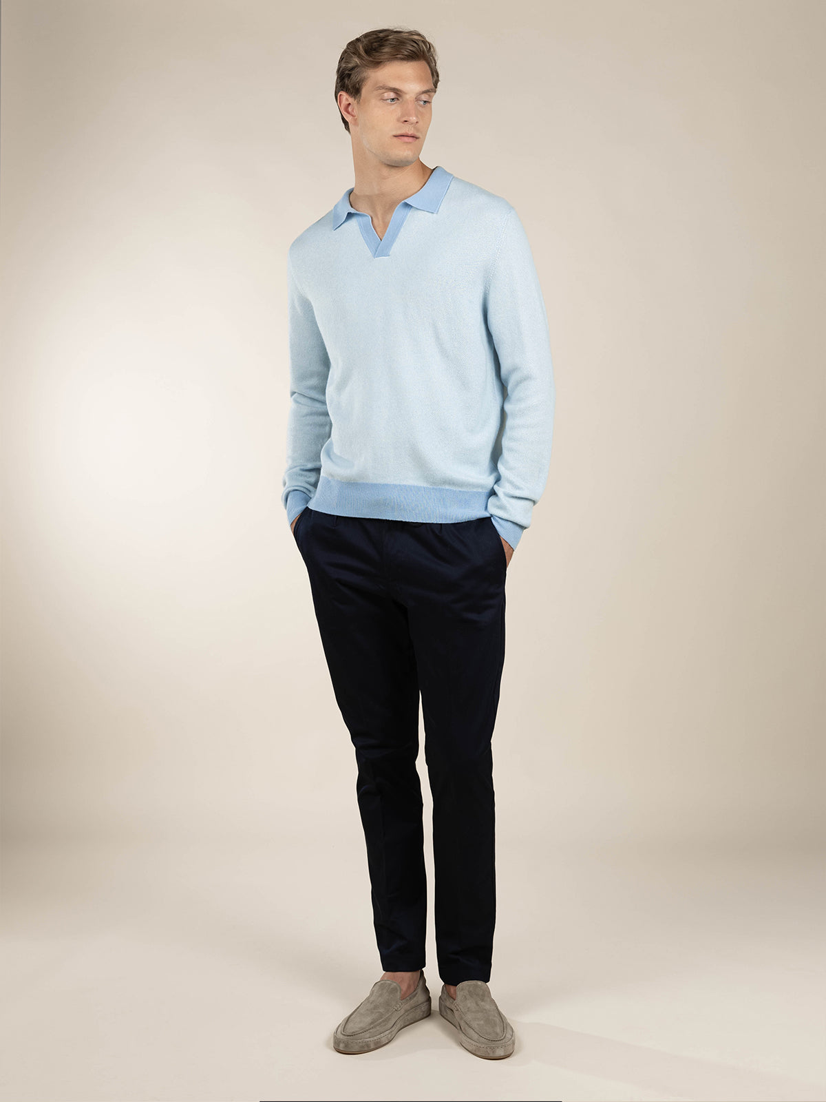 Light Blue Jaquard Polo