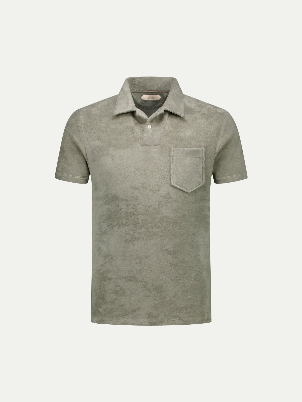 Pistache Terry Towelling Polo Shirt