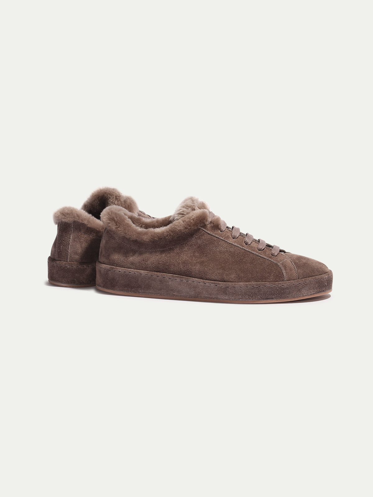 Shearling-lined Ash Grey Voyager Sneaker Aurelien