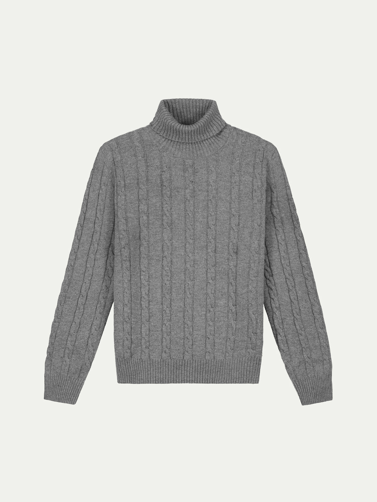 Dolcevita Cable Knit Sweater Dark Grey