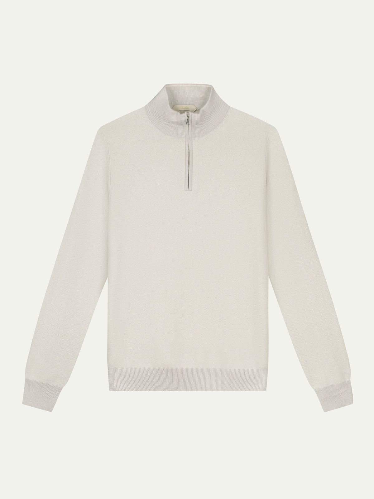 Light Grey Jaquard Zipper Sweater