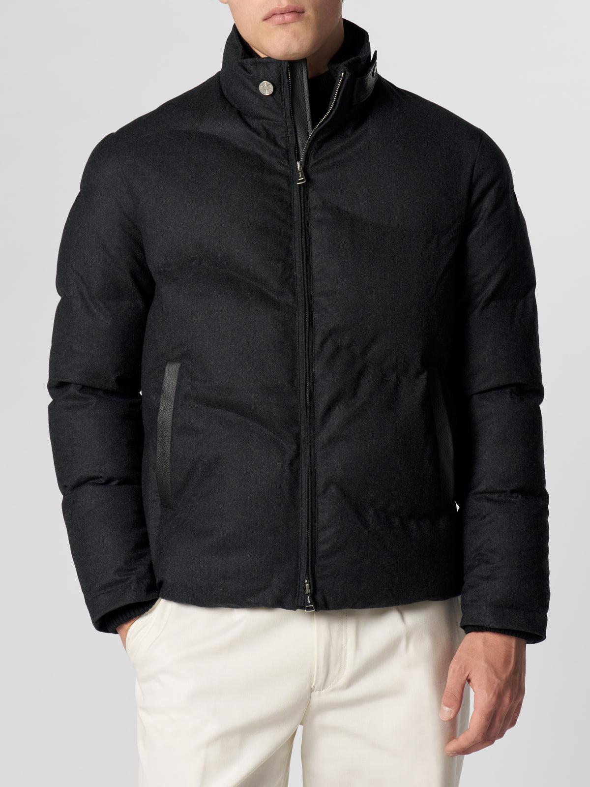 Charcoal Wave Puffer Jacket
