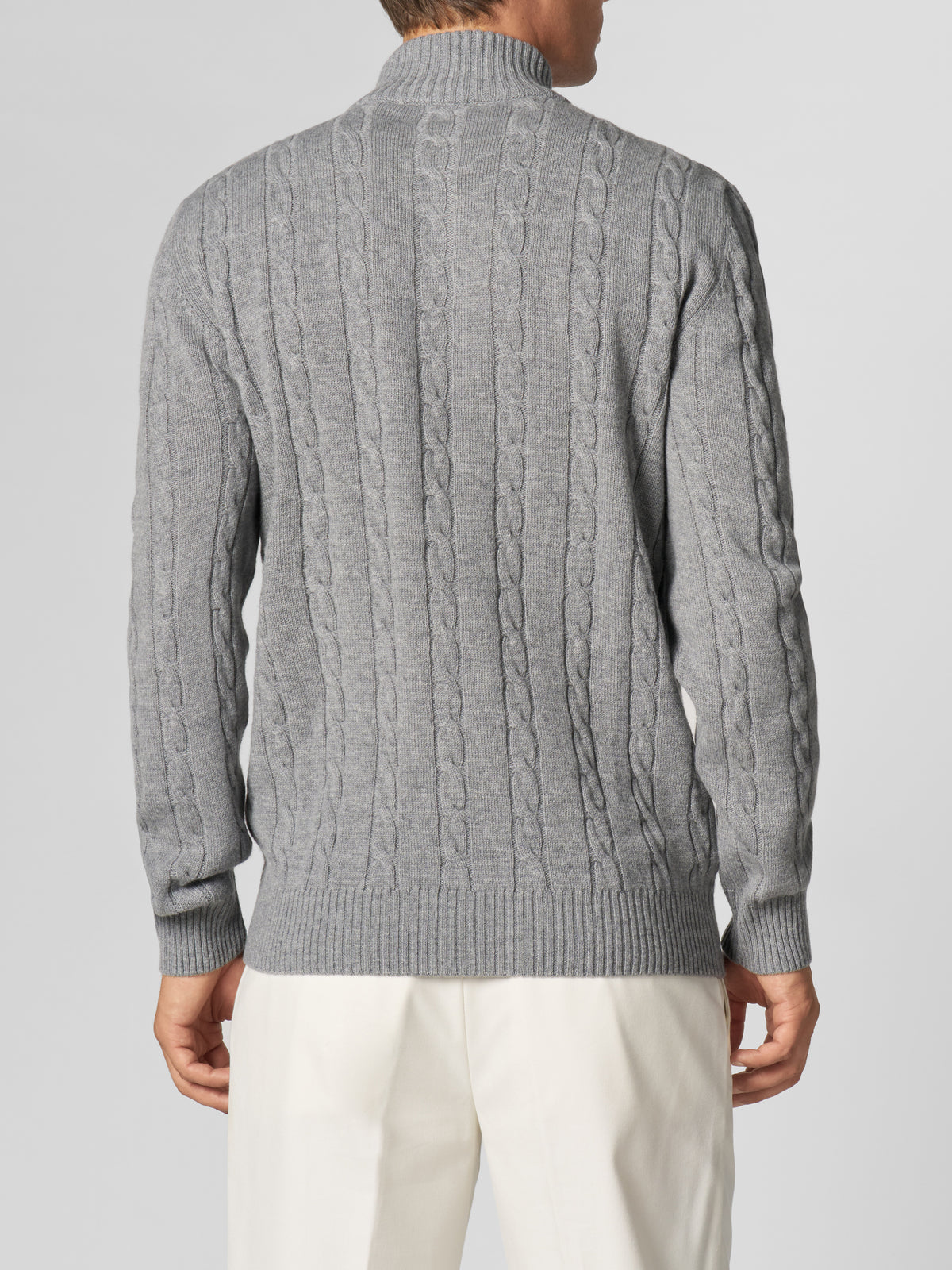 Zipper Cable Sweater Dark Grey