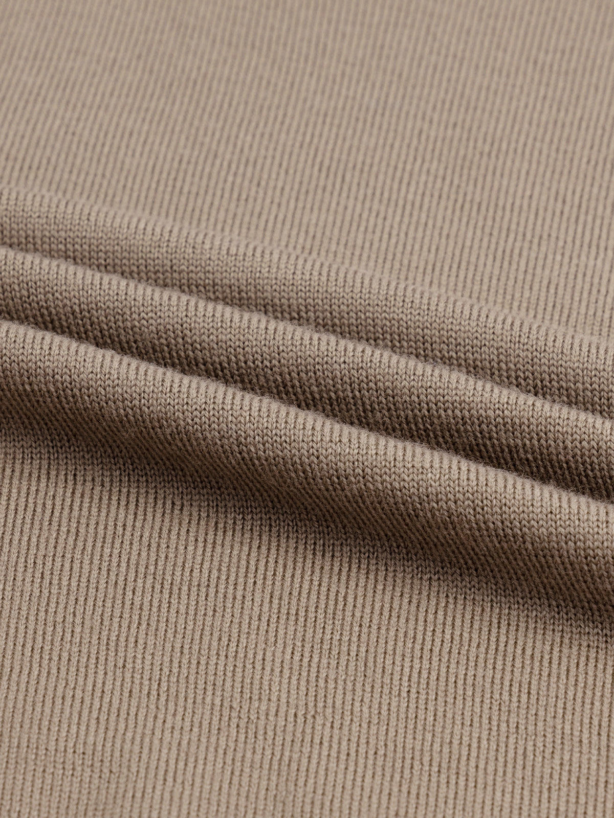 Extrafine Merino Buttonless Polo Taupe