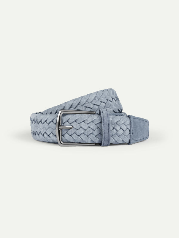 Light Blue Woven Suede Belt