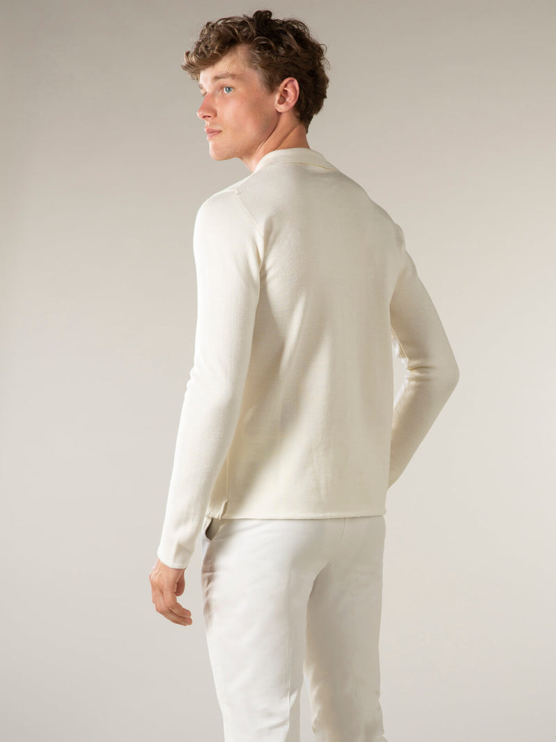 Extrafine Merino Knitted Shirt Ivory