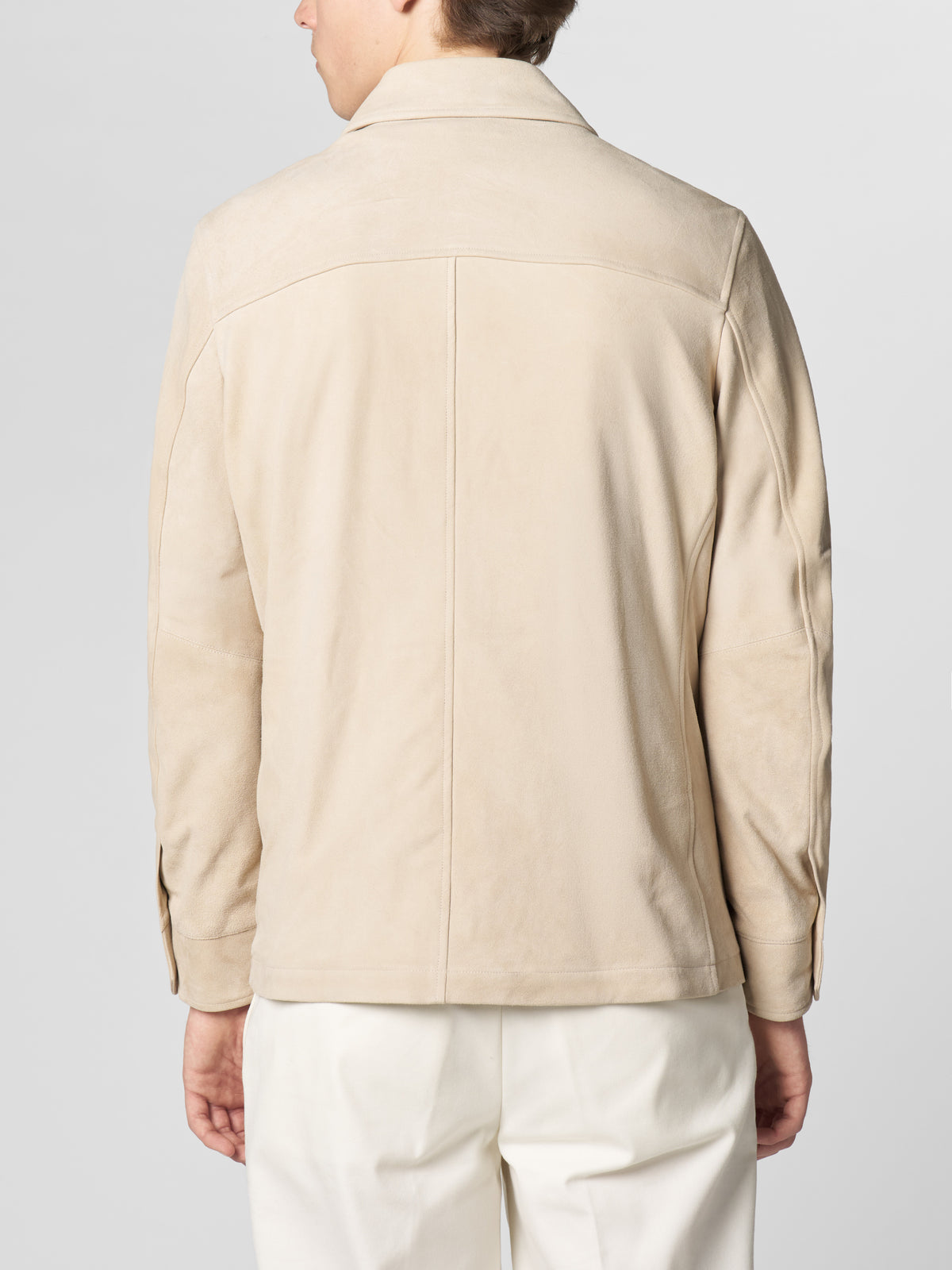 Light Beige Suede Overshirt