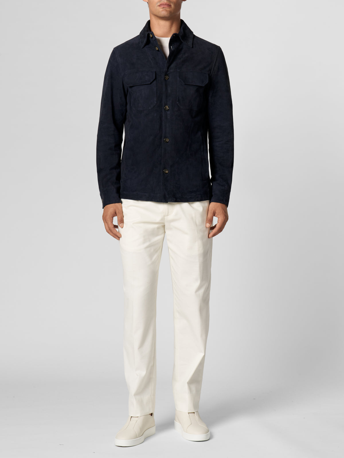 Navy Suede Overshirt