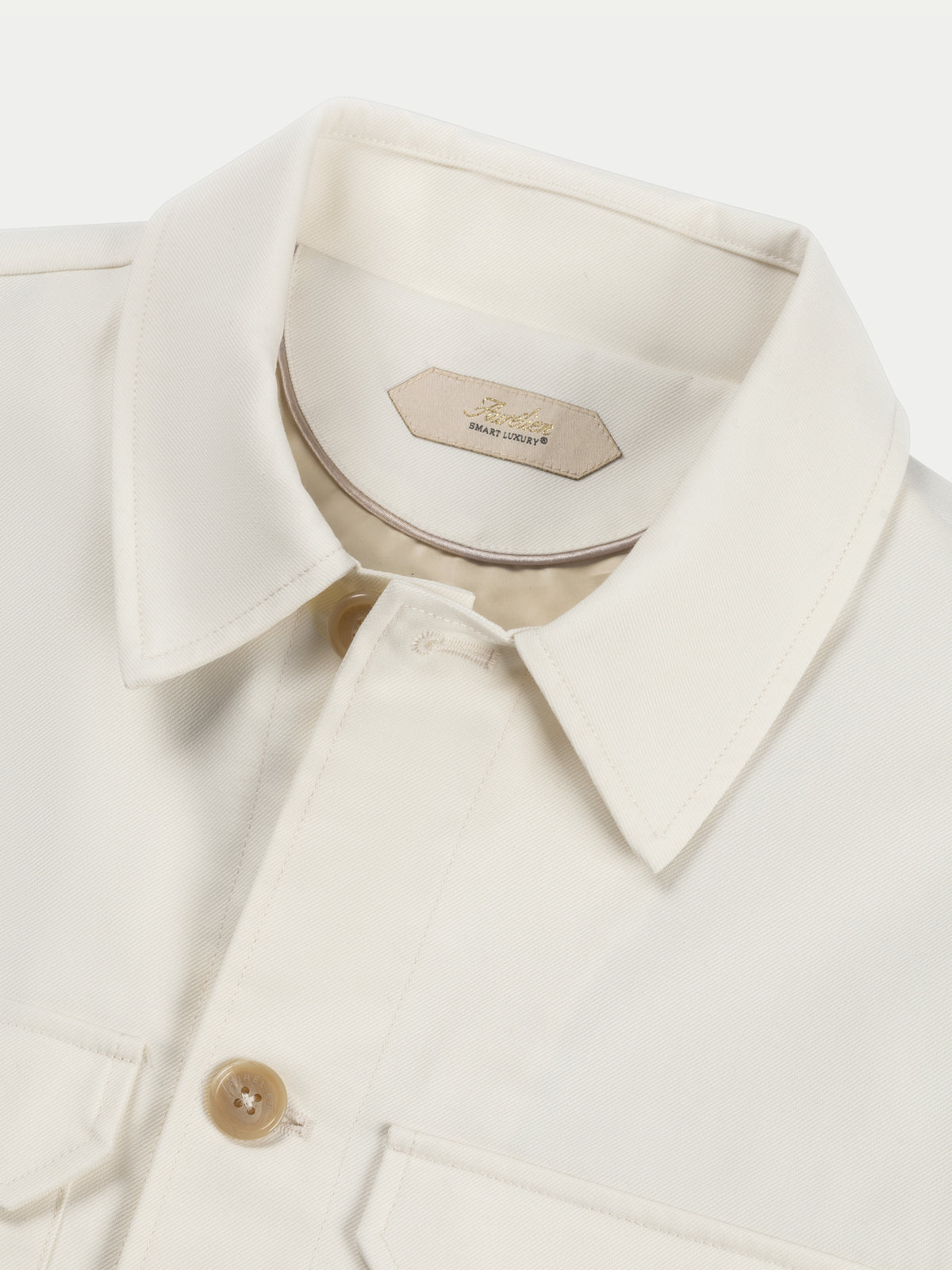 Ivory Cotton Wool Button Jacket