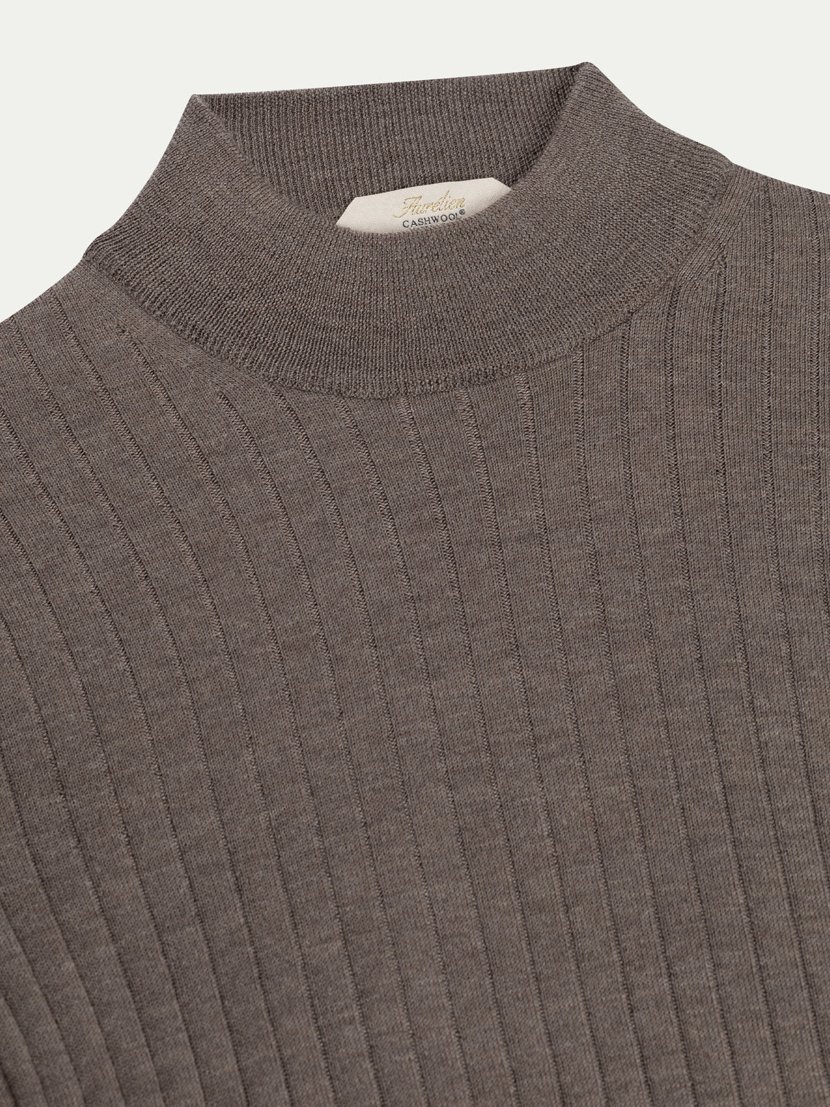 Extrafine Merino Ribbed Mockneck Ash Grey