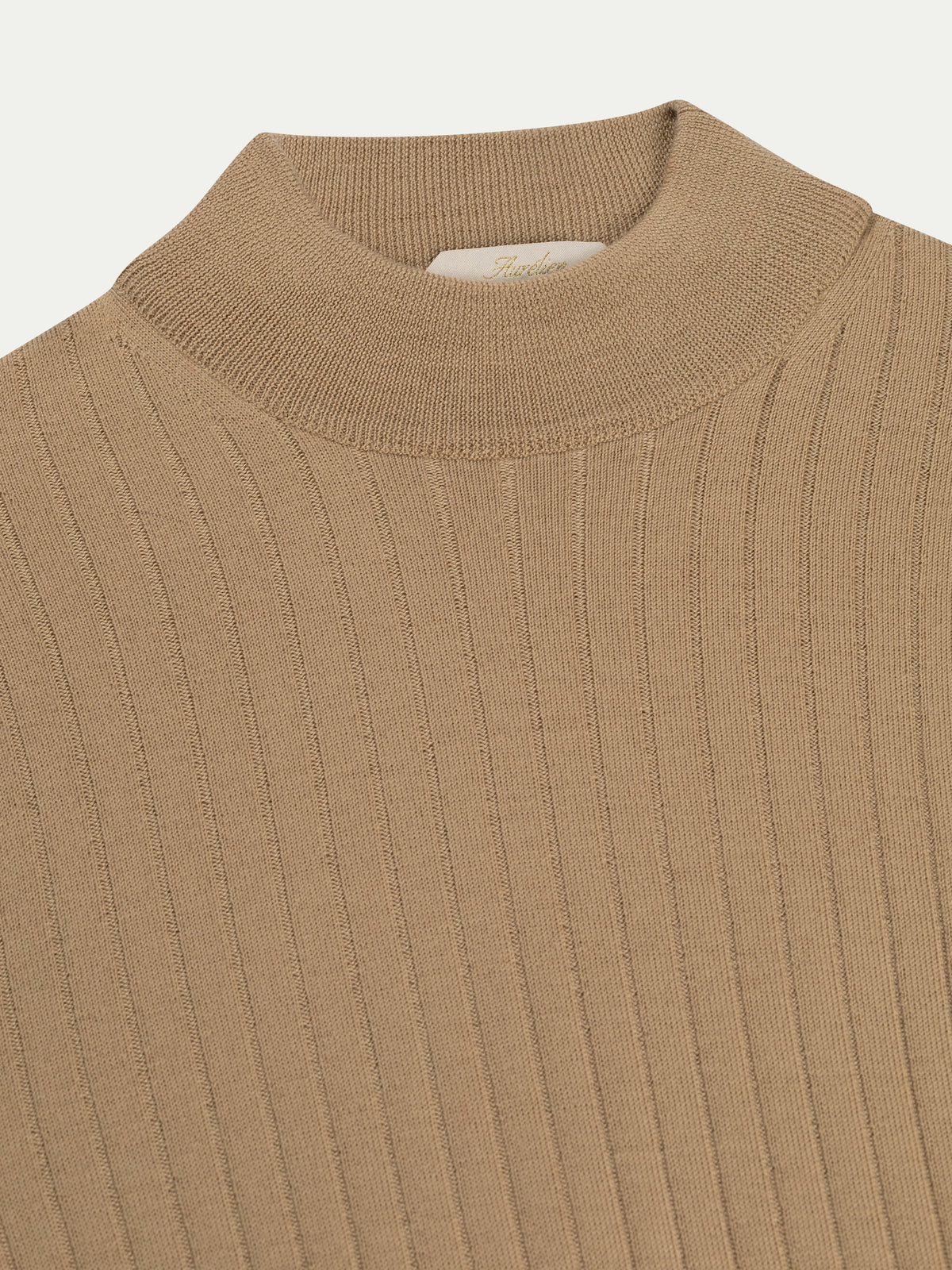 Extrafine Merino Ribbed Mockneck Beige