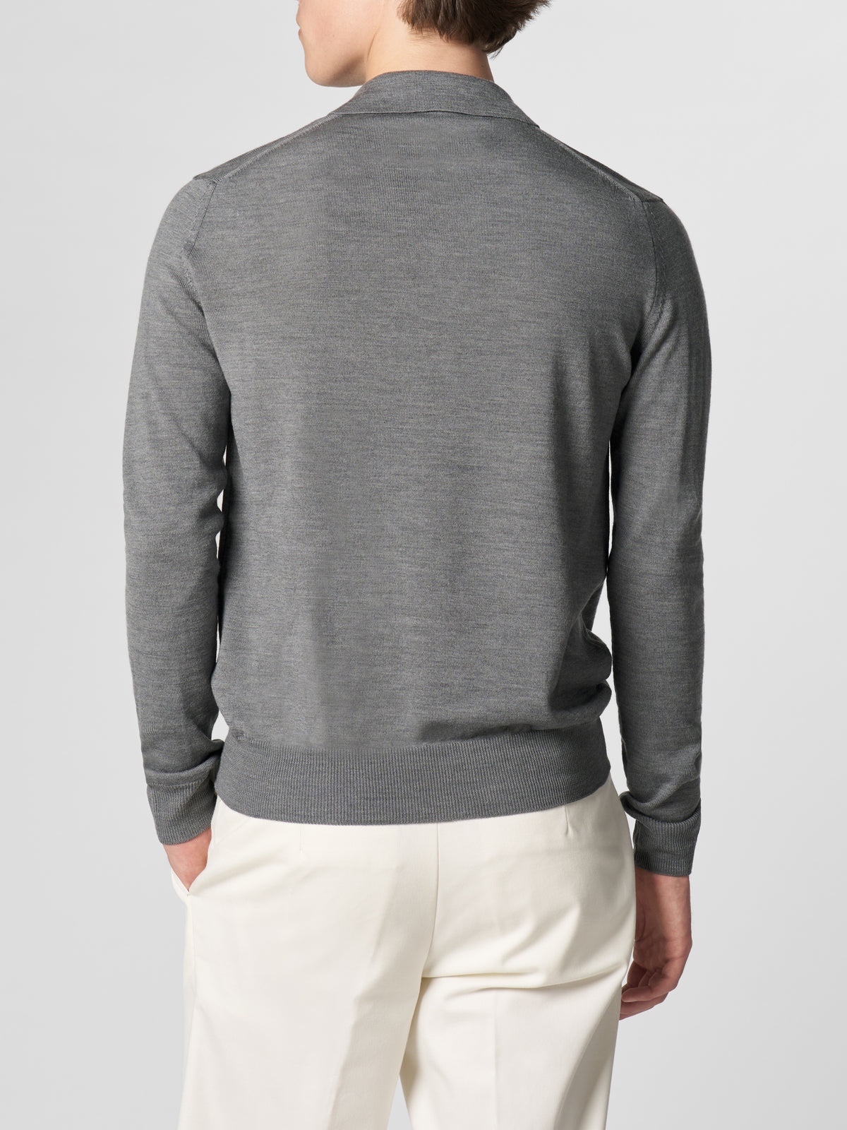 Extrafine Merino Polo Dark Grey