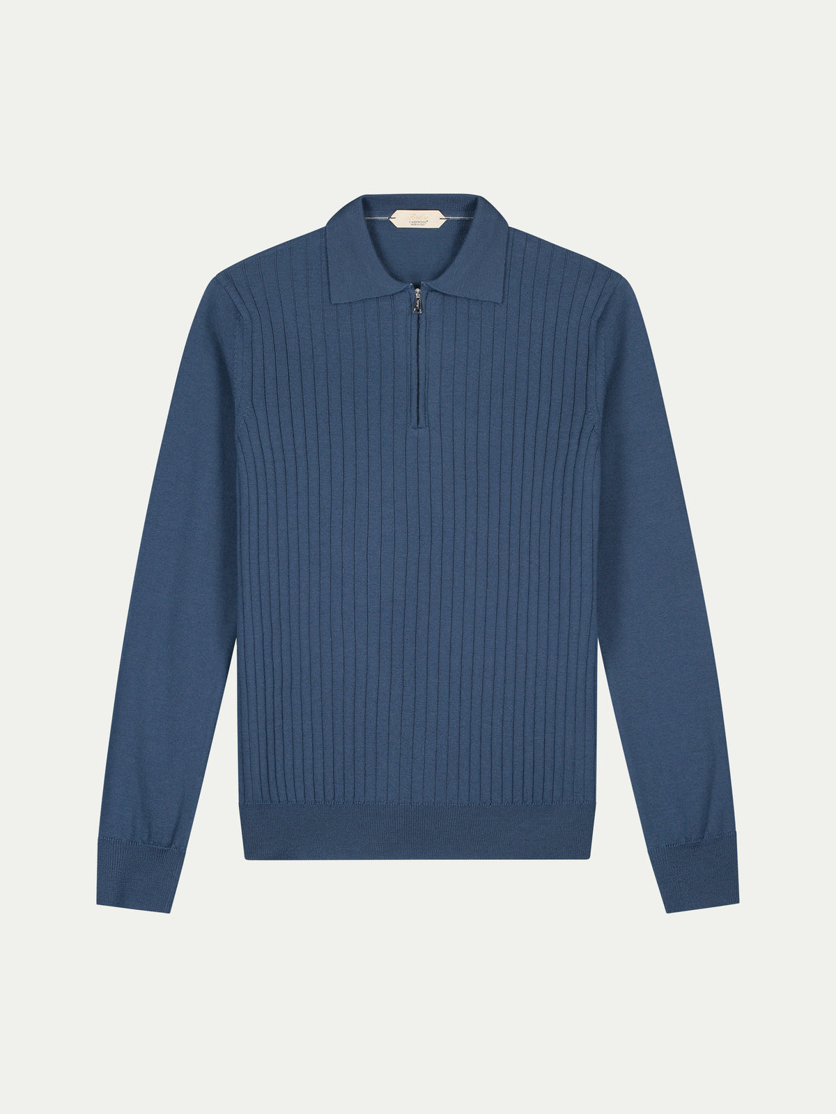 Ribbed Zipper Polo Sargasso Blue