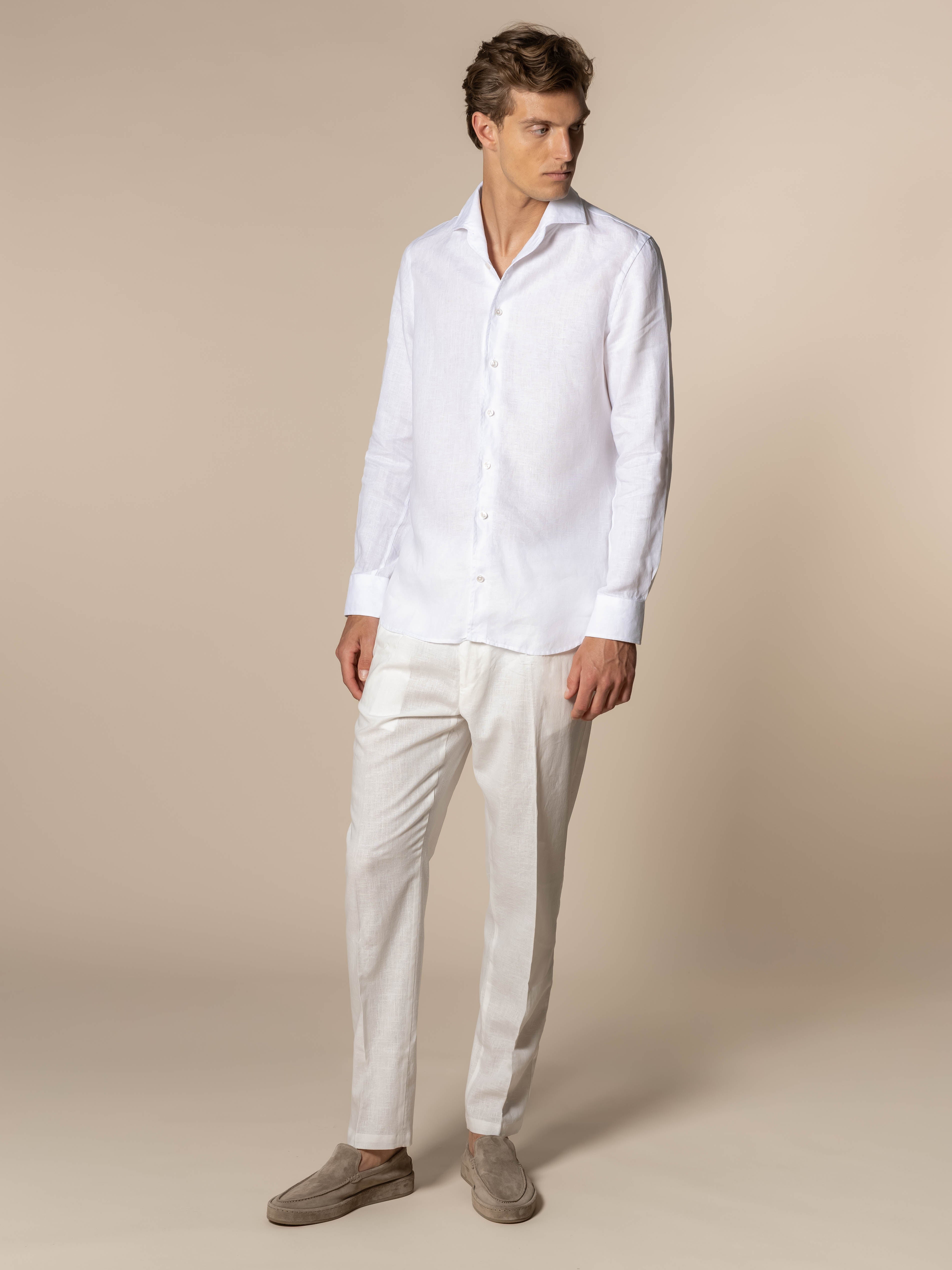 Ecru Linen Seaside Trousers
