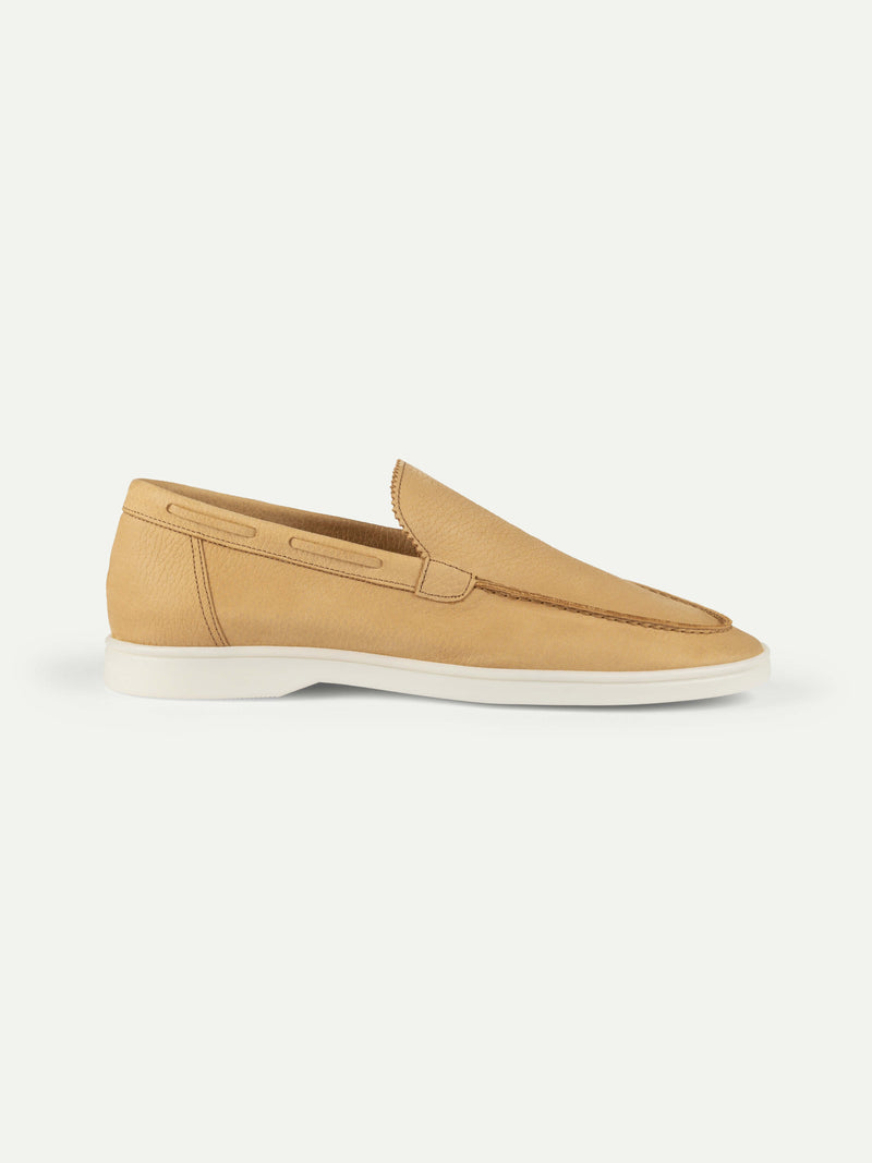 Beige Nubuck Yacht Loafers