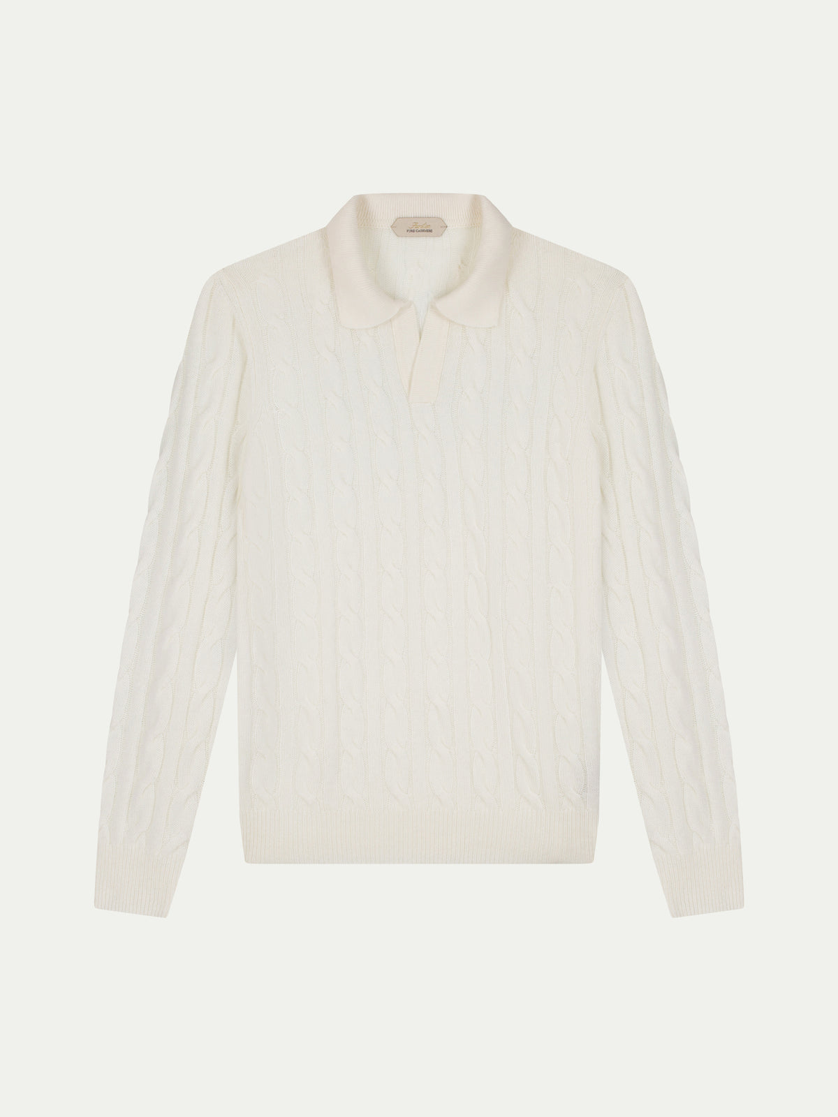 Ivory Cable Knit Polo