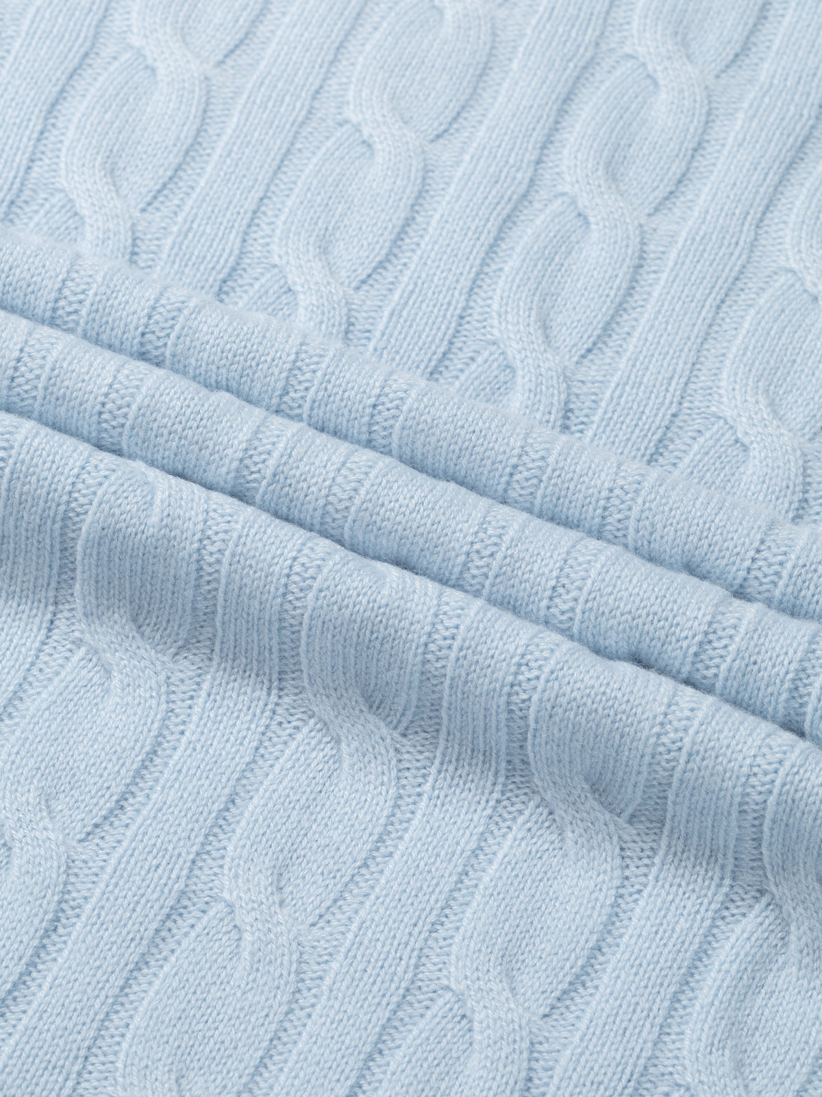 Light Blue Cable Knit Crewneck